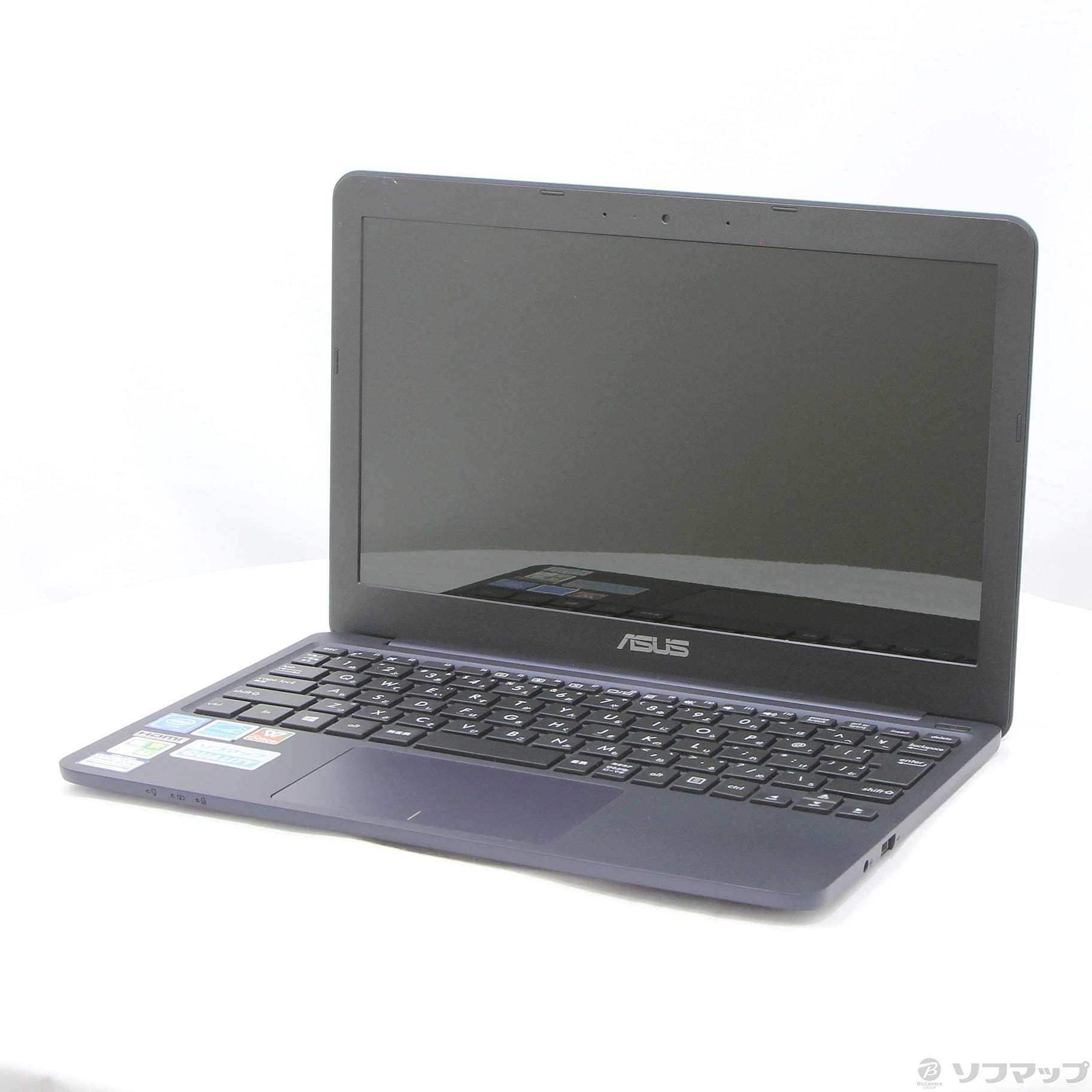 格安安心パソコン VivoBook E200HA E200HA-8350B ダークブルー 〔Windows 10〕 ［Atom x5-Z8350  (1.44GHz)／4GB／eMMC32GB／11.6インチワイド］