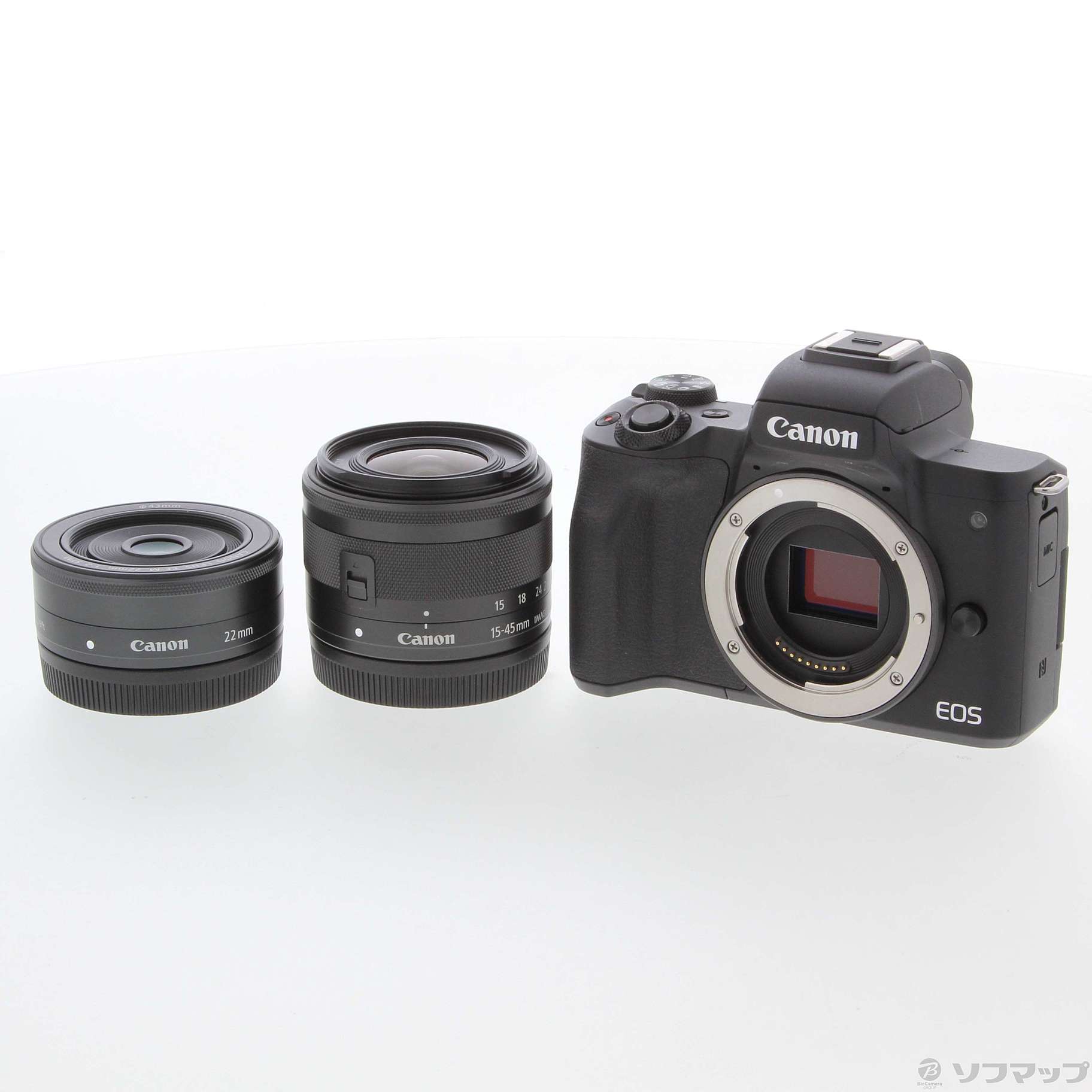 中古】EOS Kiss M (ブラック) ダブルレンズキット [2133051612309