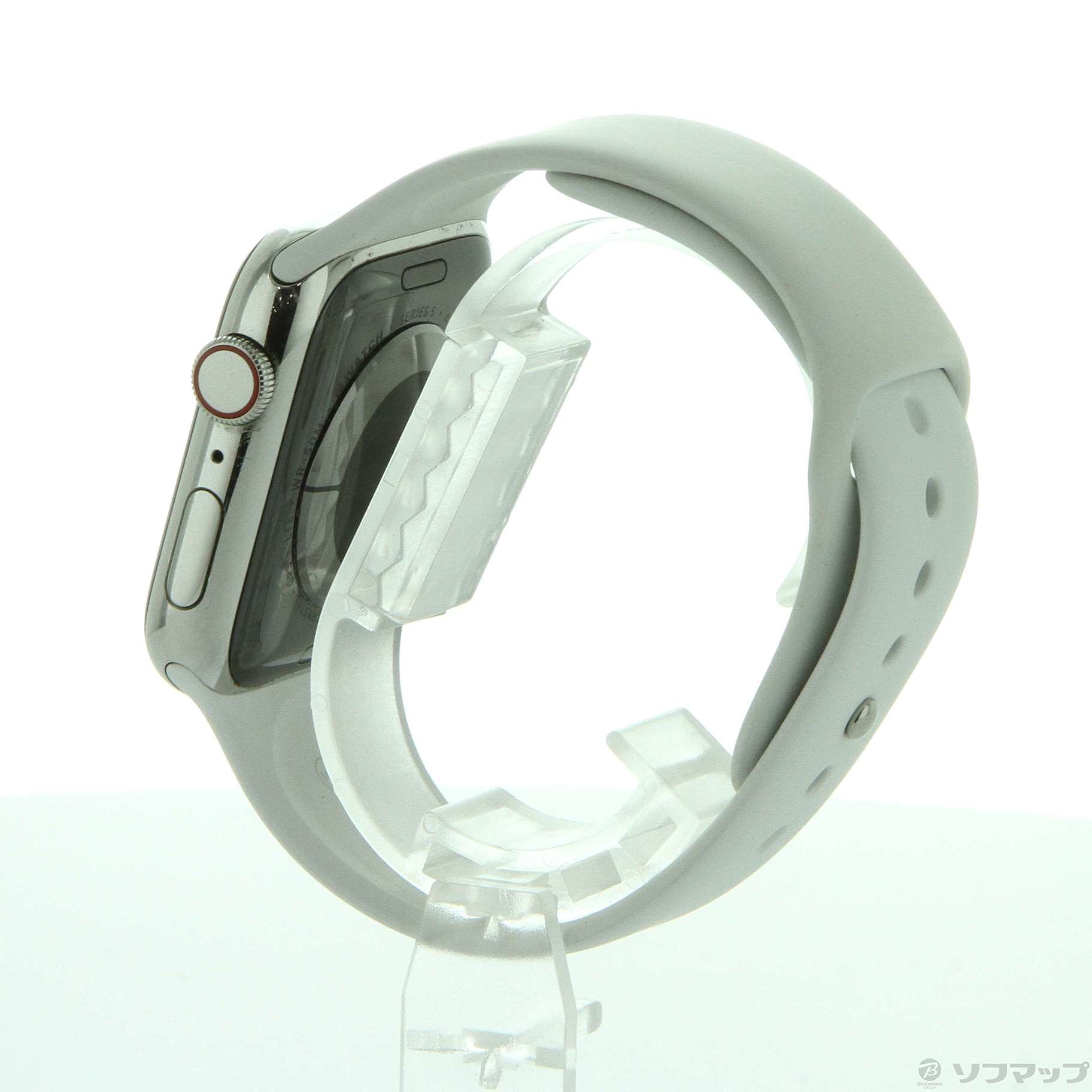 〔中古品〕 Apple Watch Series 5 GPS + Cellular 44mm ステンレススチールケース ホワイトスポーツバンド