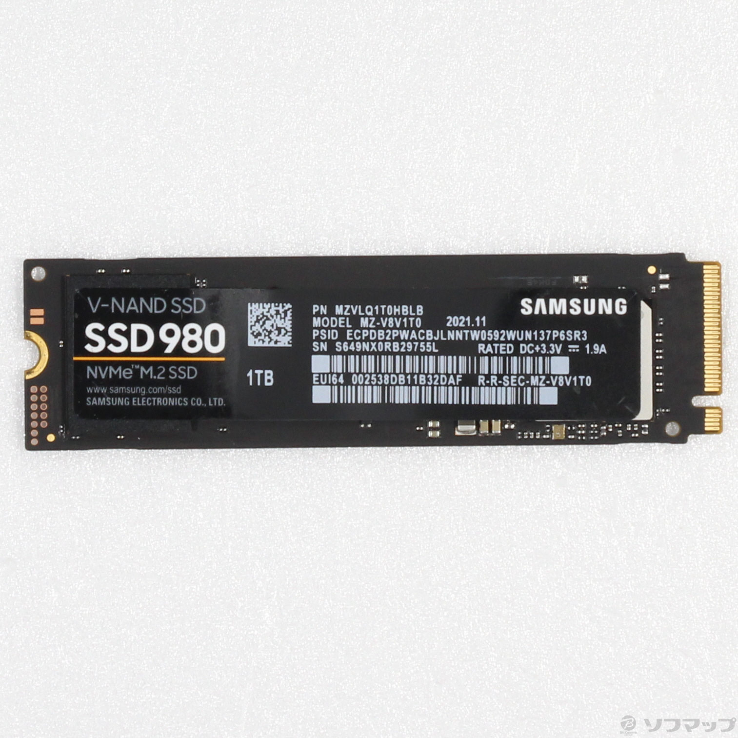 (中古)SAMSUNG NVMe M.2 SSD 980 MZ-V8V1T0B/IT(262-ud)