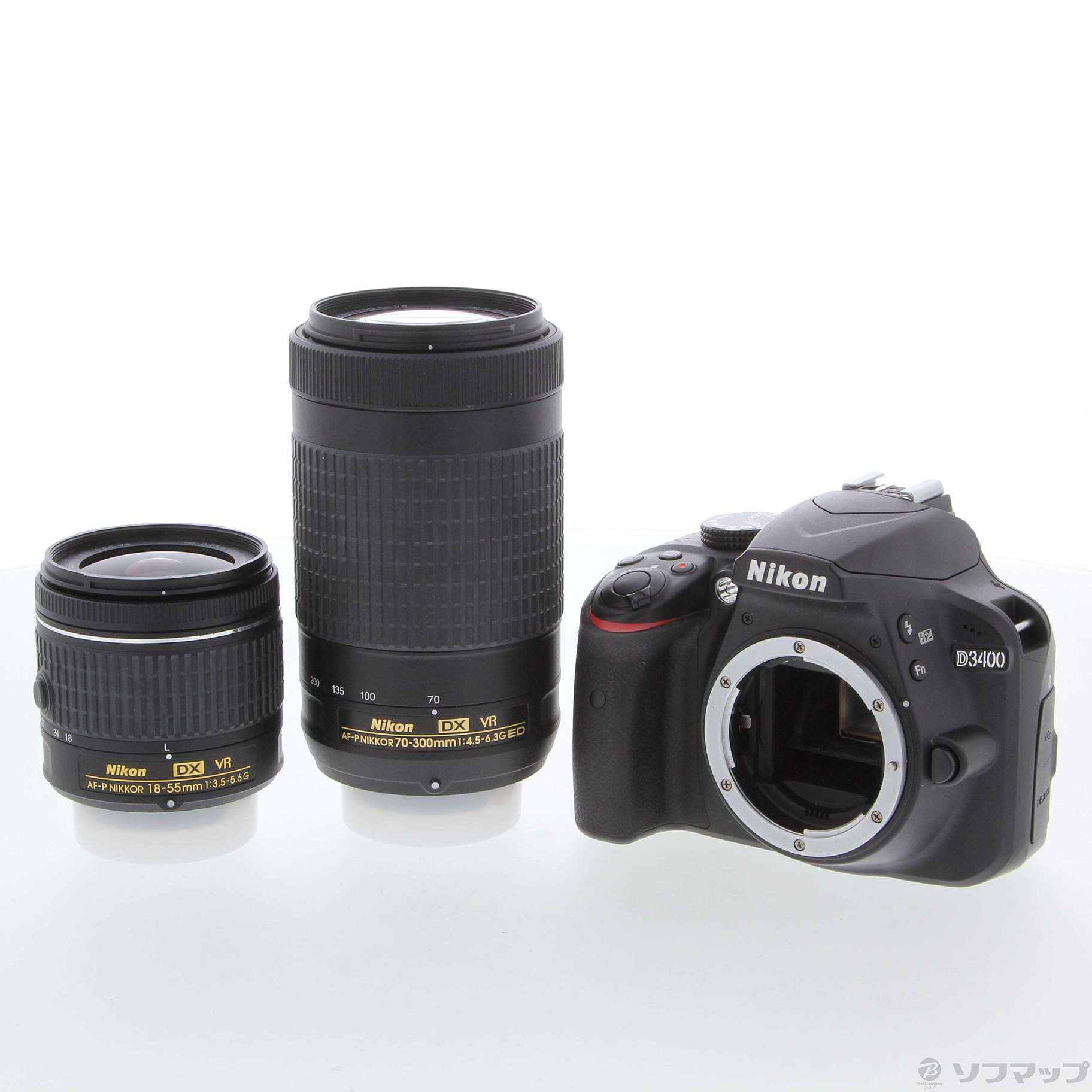 中古】NIKON D3400 ダブルズームキット ブラック [2133051891230