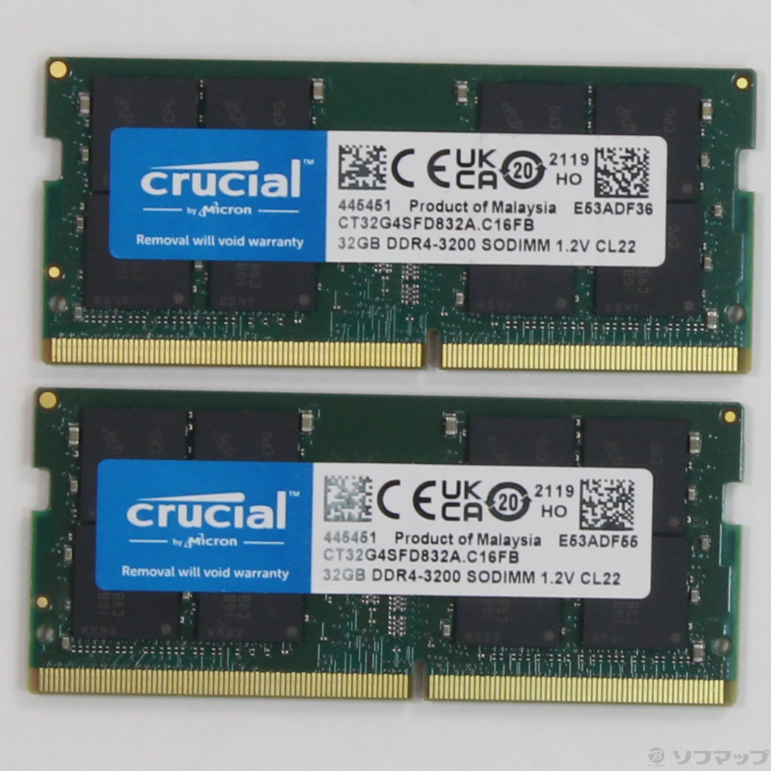 Crucial CT2K32G4SFD832A [SODIMM DDR4 PC4-25600 32GB 2枚組] DDR4-3200 ノート用メモリ SO-DIMM 32GB×2
