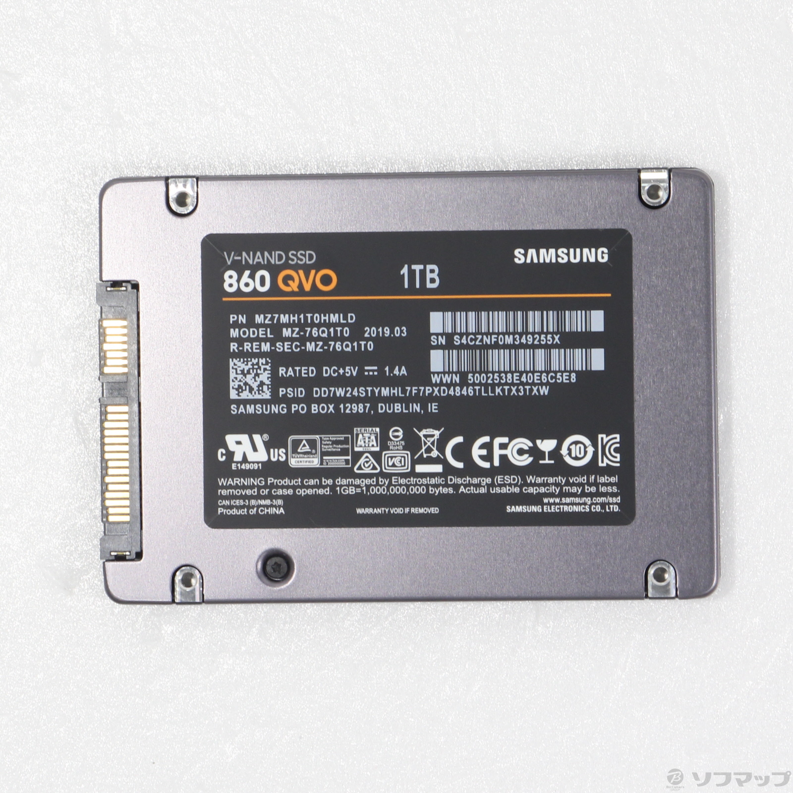 SAMSUNG SSD 860 QVO 1TB MZ-76Q1T0B/ IT最大550MBs書き込み速度