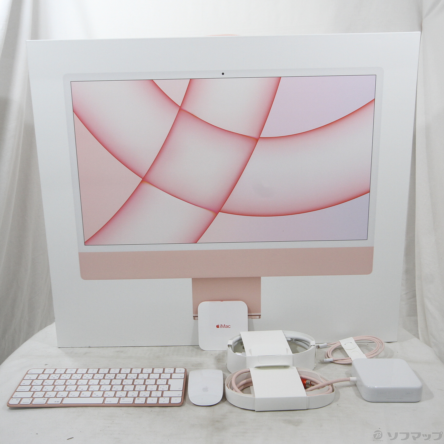 〔展示品〕 iMac 24-inch Mid 2021 MJVA3J／A Apple M1 8コアCPU_7コアGPU 8GB SSD256GB  ピンク 〔13.6 Ventura〕