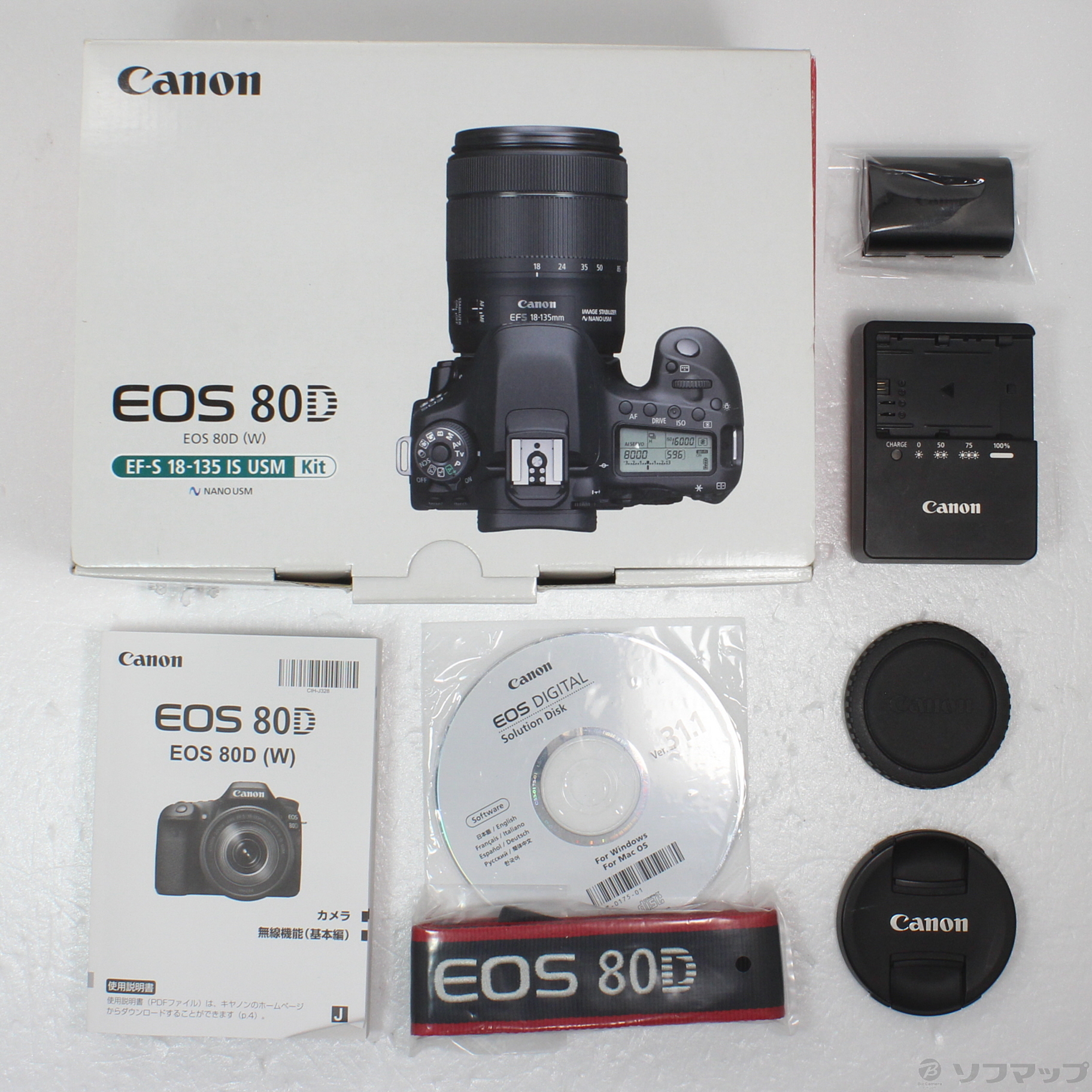 中古】EOS 80D EF-S18-135 IS USM レンズキット [2133052198505
