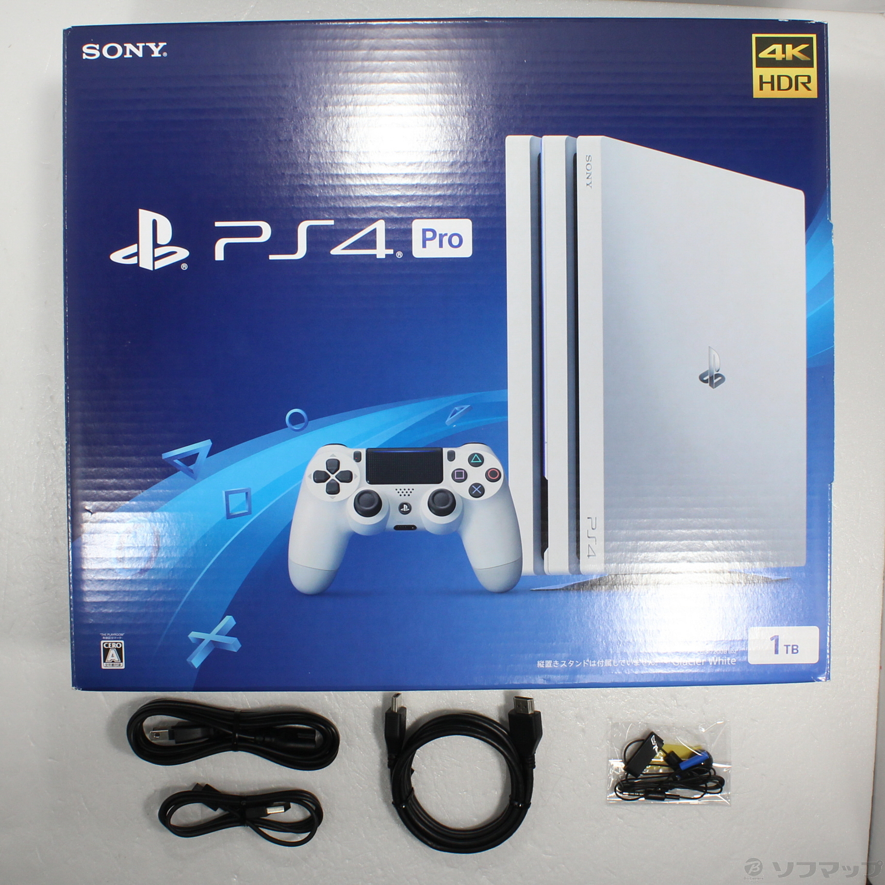 中古】PlayStation 4 Pro グレイシャー・ホワイト 1TB CUH-7200BB02