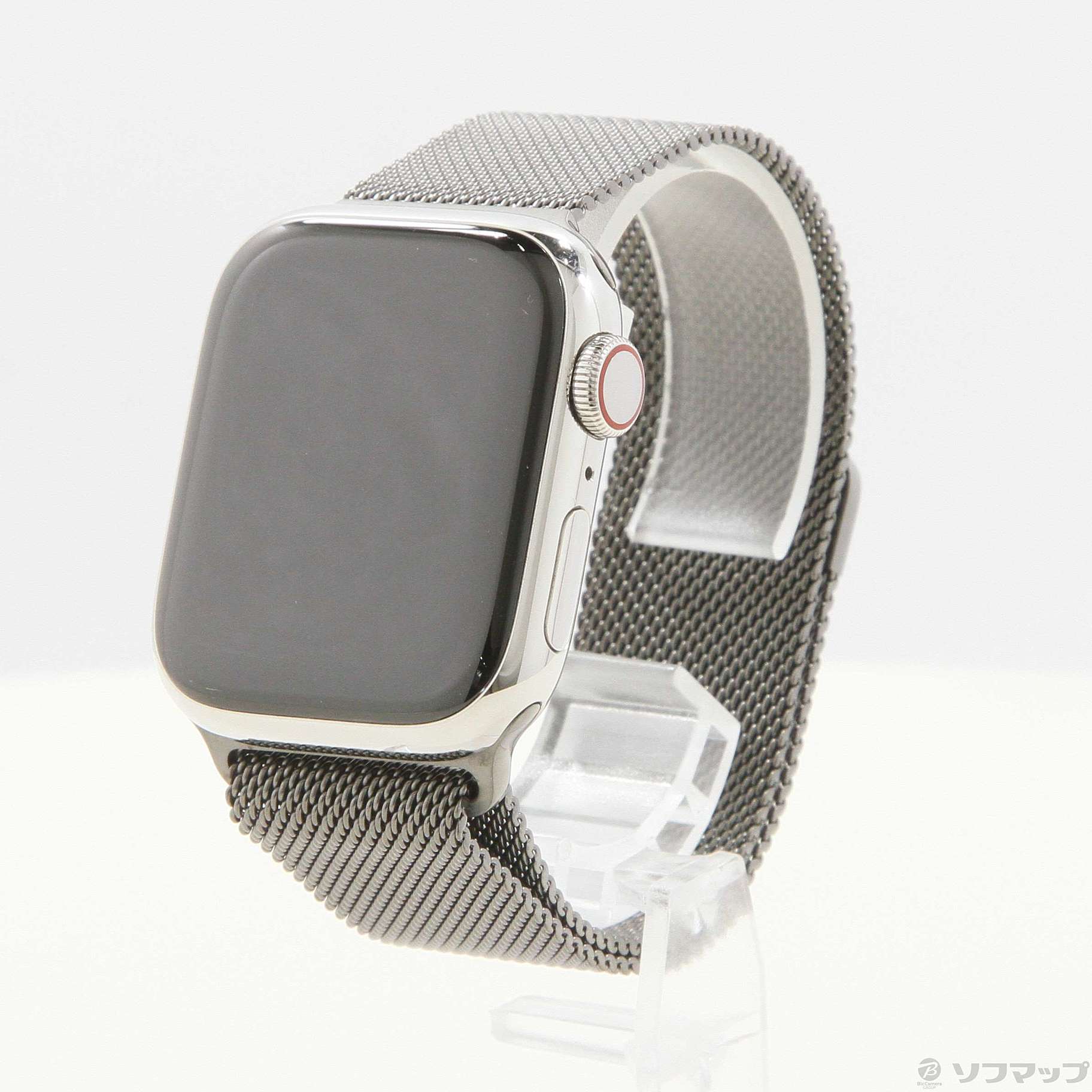 Apple Watch Series 7 GPS + Cellular 41mm シルバーステンレススチールケース グラファイトミラネーゼループ