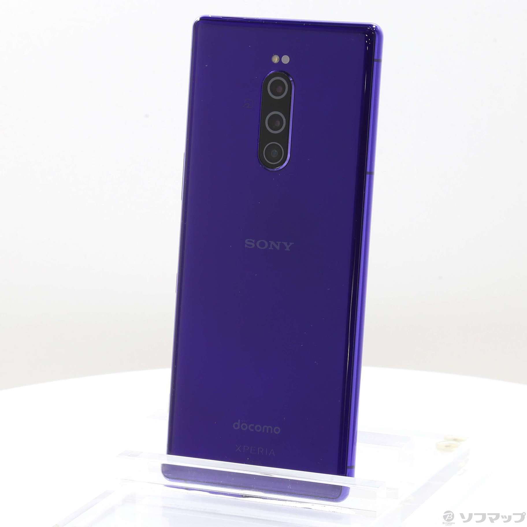 (中古)SONY Xperia 1 64GB パープル SO-03L docomoロック解除SIMフリー(344-ud)