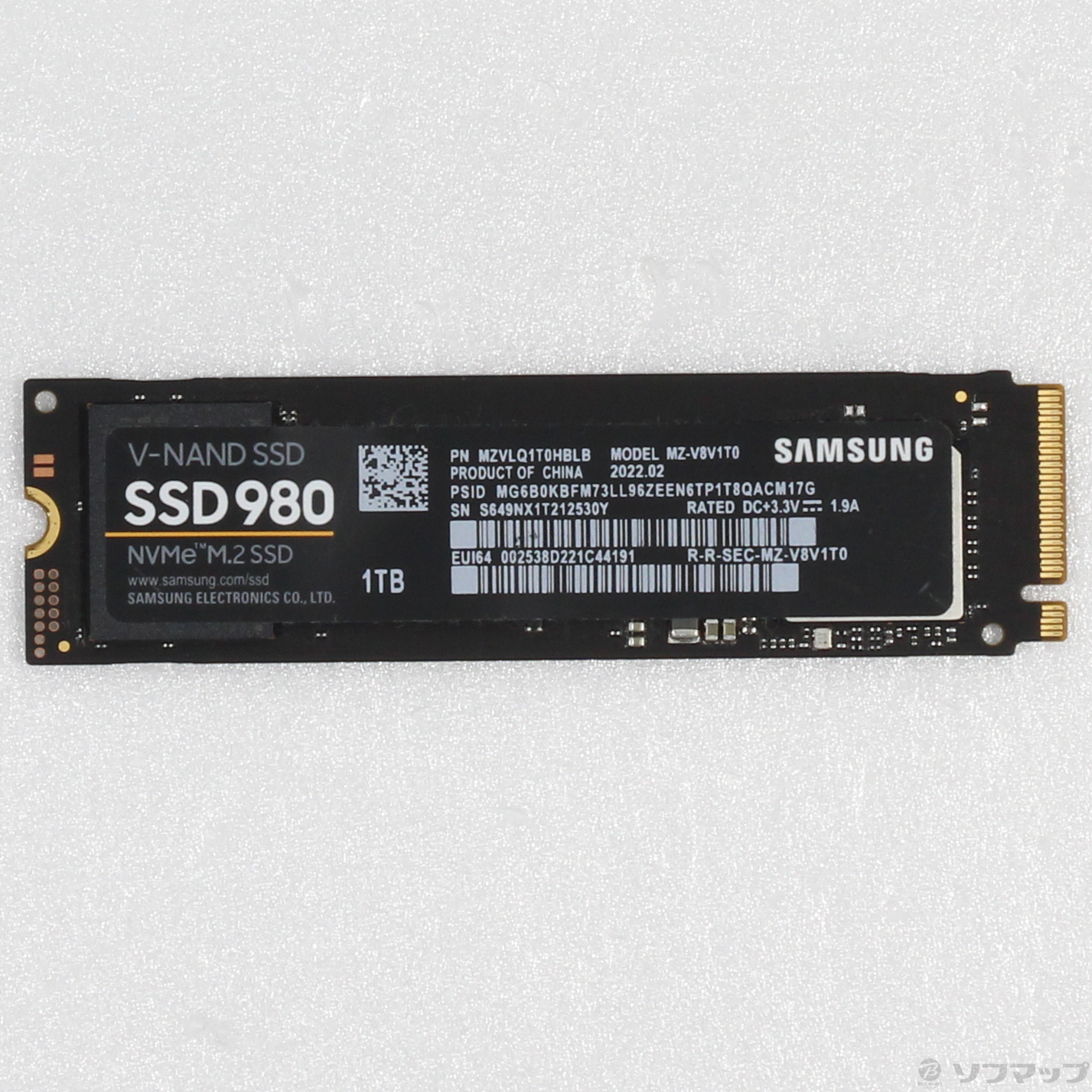 (中古)SAMSUNG NVMe M.2 SSD 980 MZ-V8V1T0B/IT(262-ud)