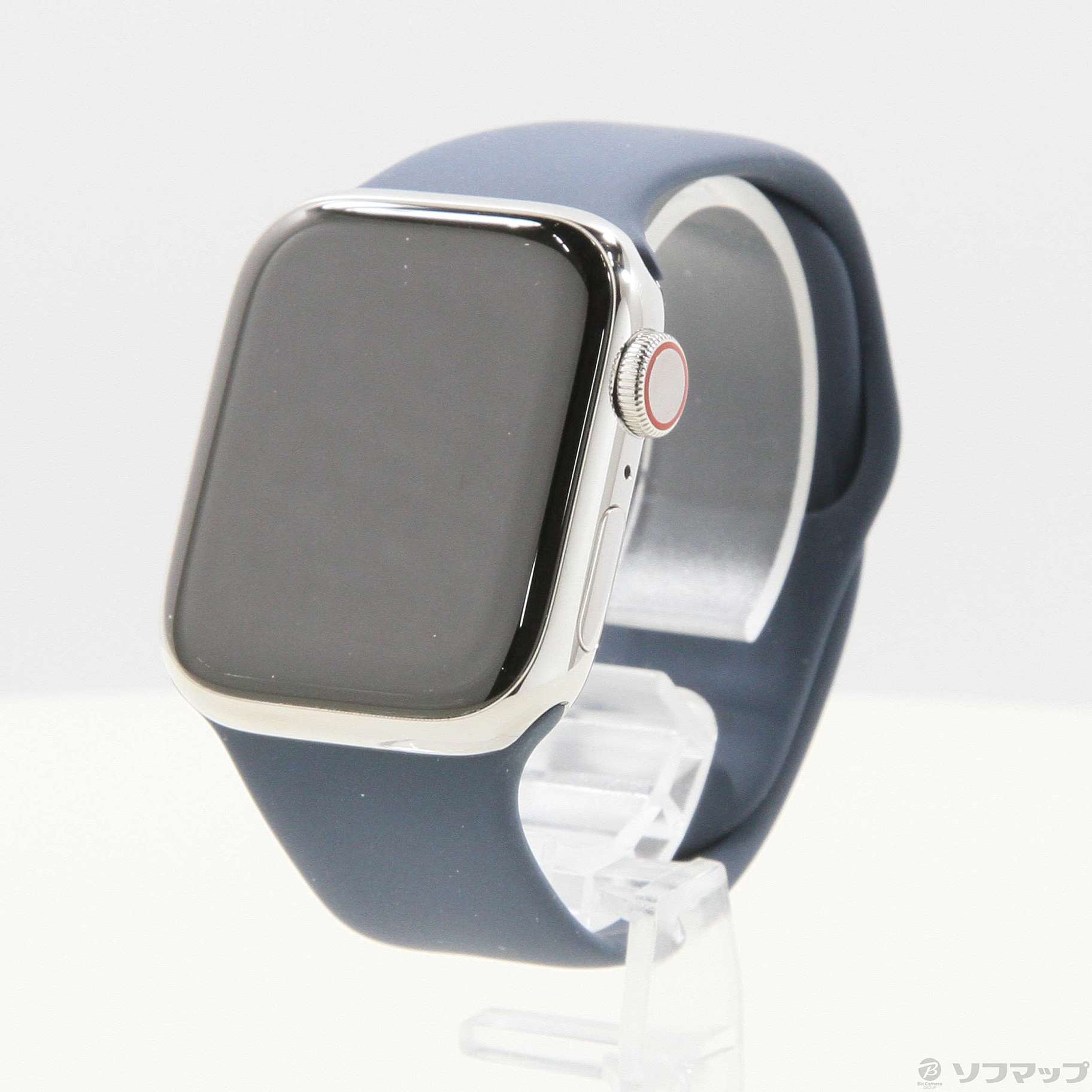 Apple Watch Series 9 GPS + Cellular 41mm シルバーステンレススチールケース ストームブルースポーツバンド