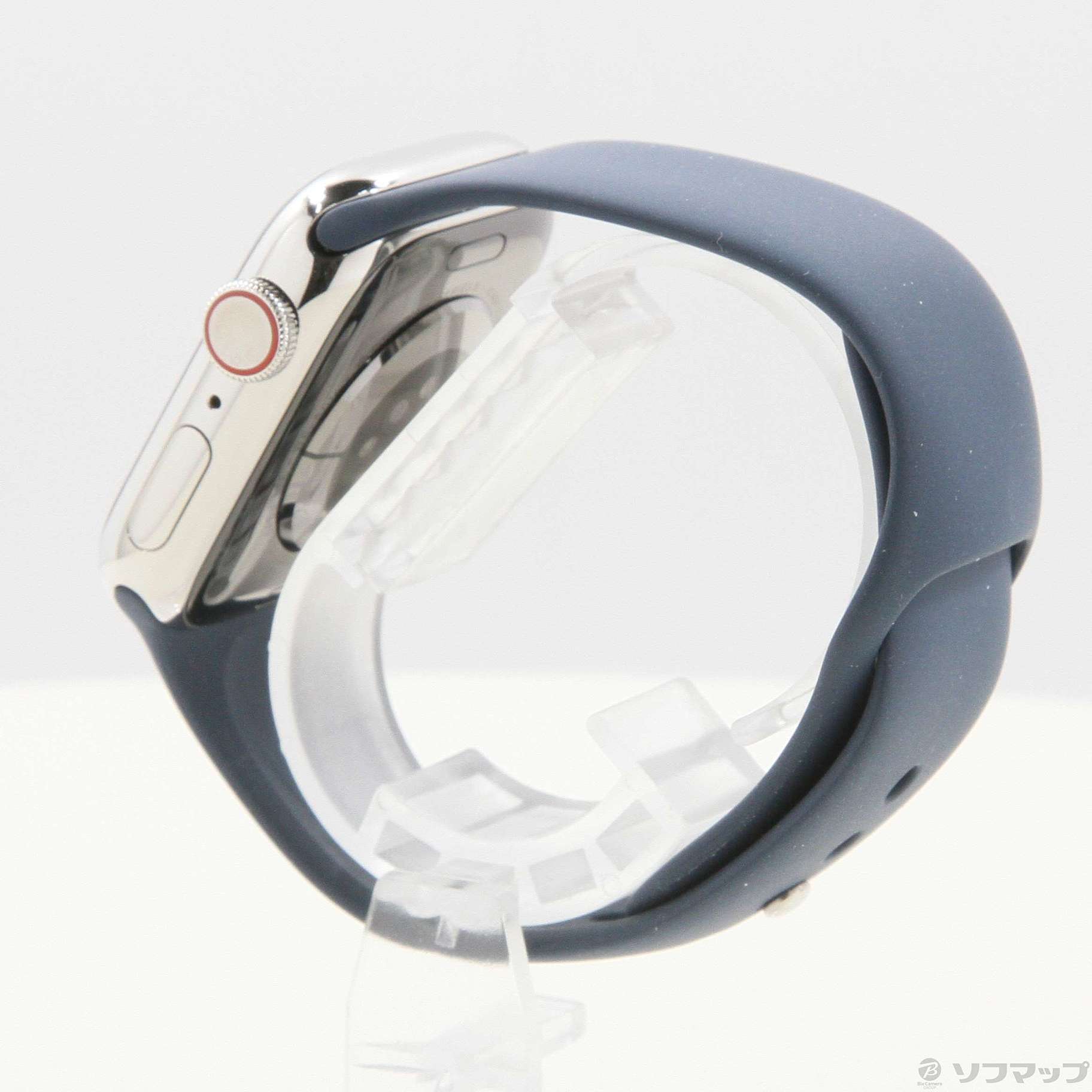 Apple Watch Series 9 GPS + Cellular 41mm シルバーステンレススチールケース ストームブルースポーツバンド