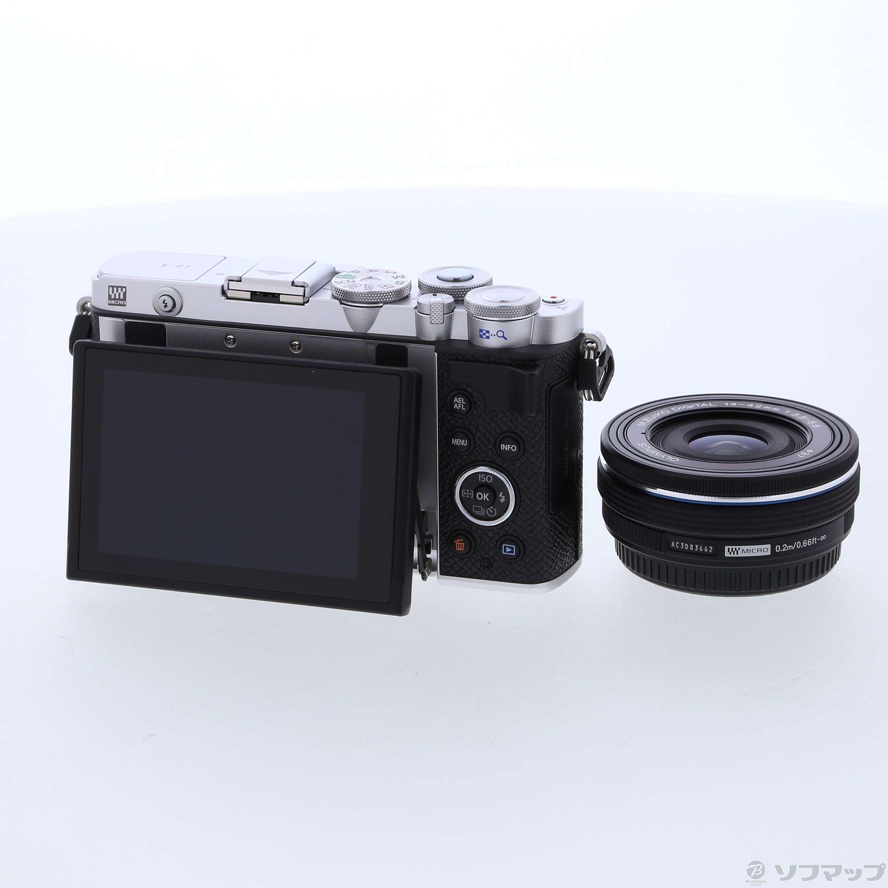 中古】〔展示品〕 OLYMPUS PEN E-P7 14-42mm EZレンズキット シルバー 