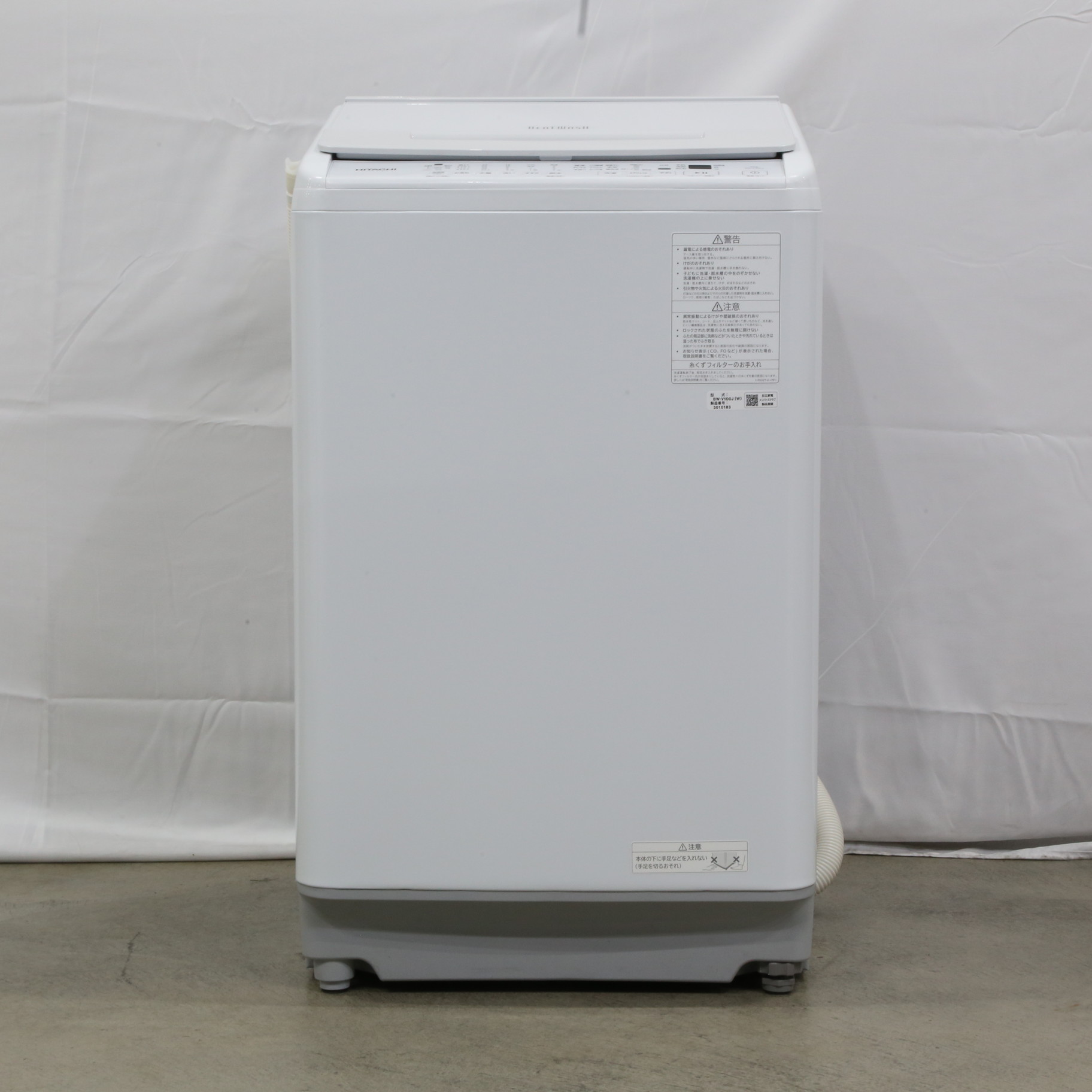〔展示品〕 インバーター洗濯機９ｋ以上 ビートウォッシュ ホワイト BW-V100J-W ［洗濯10.0kg ／簡易乾燥(送風機能) ／上開き］