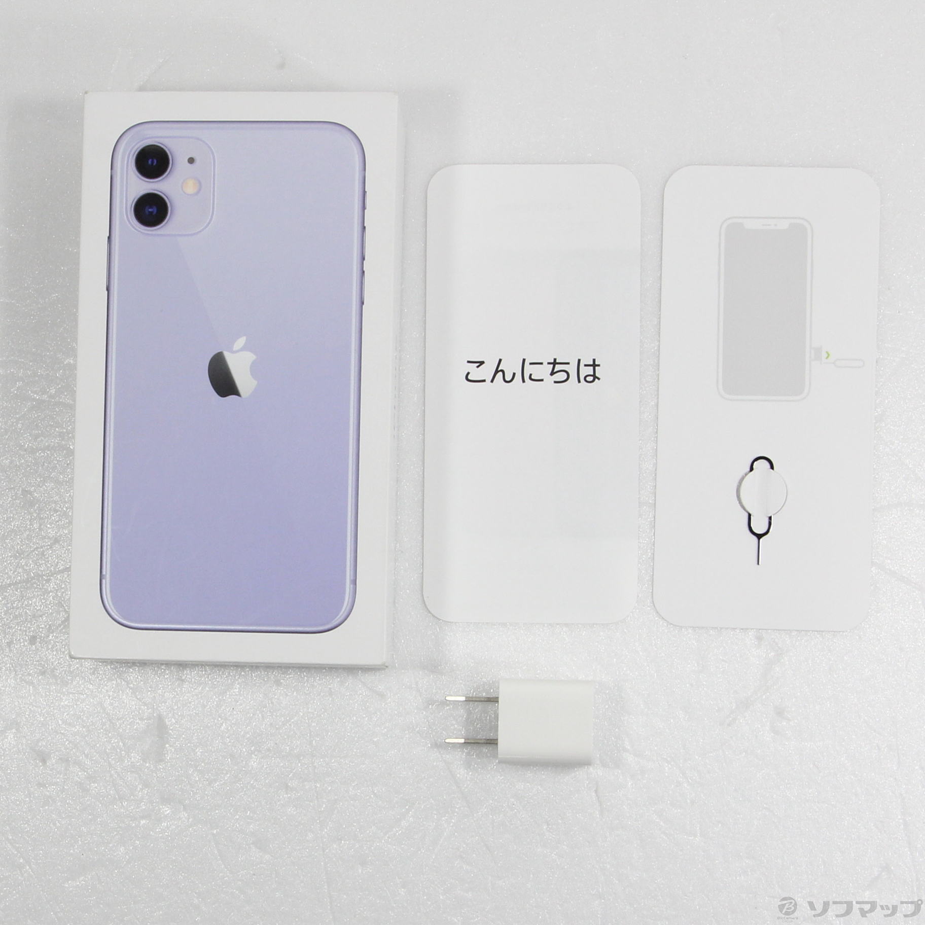 中古】iPhone11 64GB パープル MWLX2J／A SIMフリー [2133053184071 