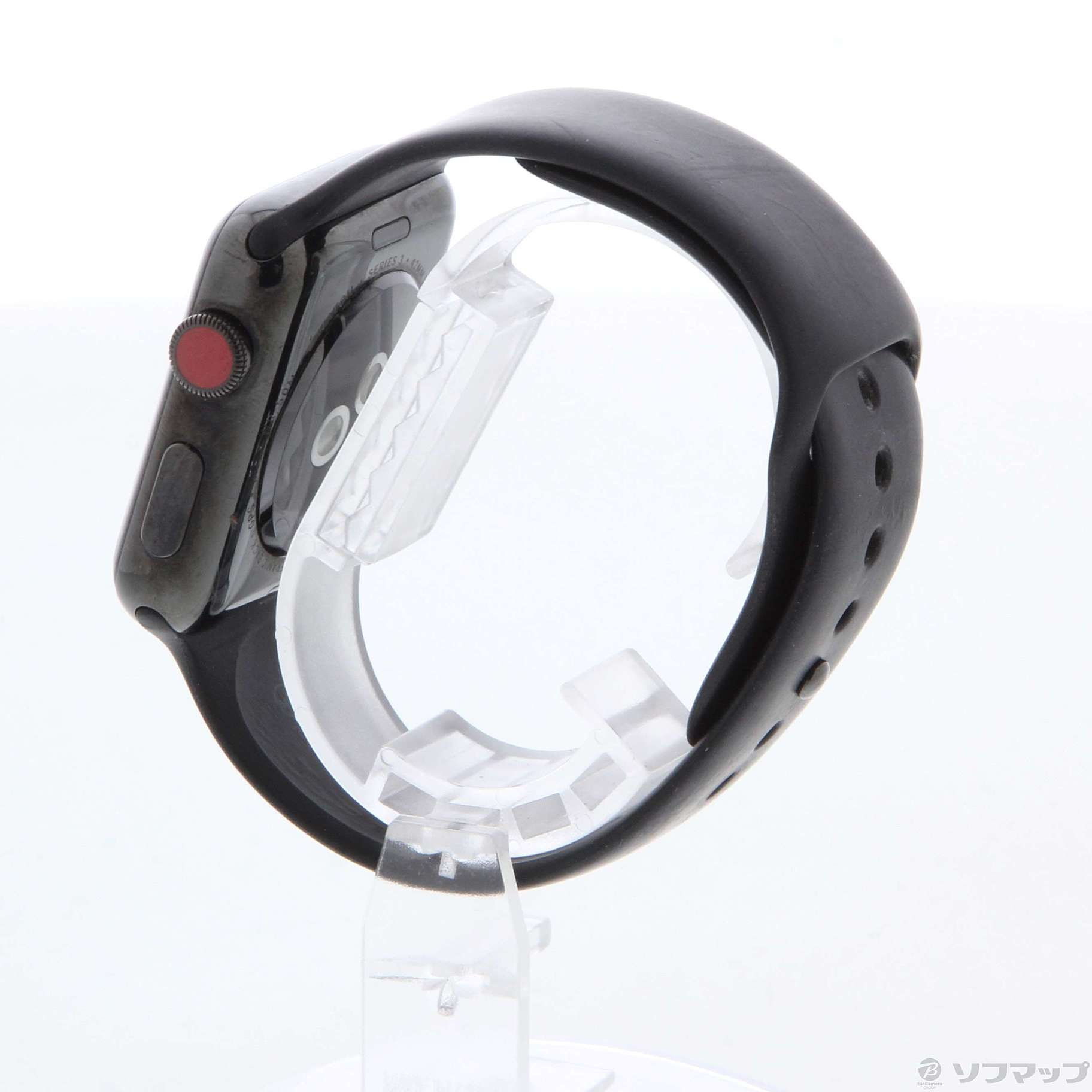 Apple Watch Series 3 GPS + Cellular 42mm スペースブラックステンレススチールケース ブラックスポーツバンド