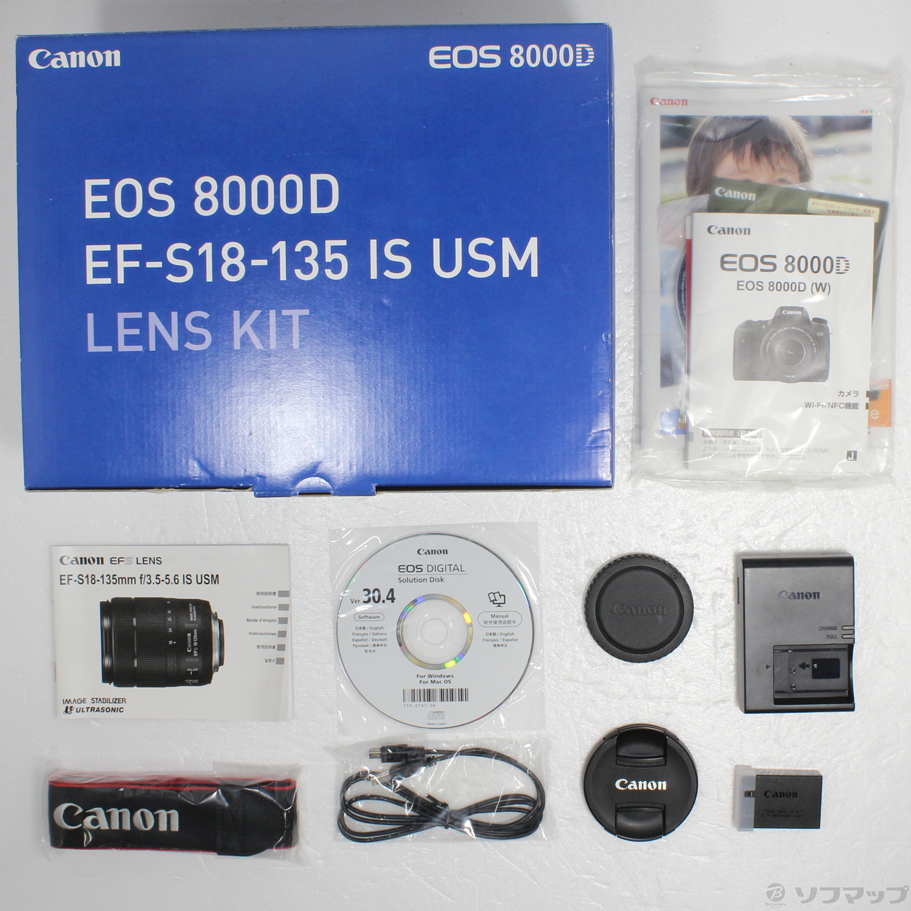 中古】EOS 8000D EF-S18-135 IS USM レンズキット (2420万画素／SDXC