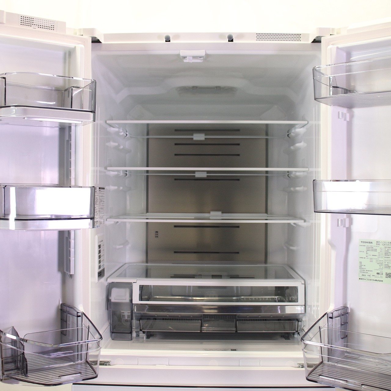 冷蔵庫東芝 507L VEGETA（ベジータ）FZSシリーズ 幅65cm フレンチドア 6ドア フロストグレージュ GR-W510FZS-TH 〔展示品〕 冷蔵庫 VEGETA（ベジータ）FZSシリーズ フロストホワイト GR-V510FZS(TW) ［幅65cm ／507L ／6ドア  ／観音開きタイプ ／2023年］