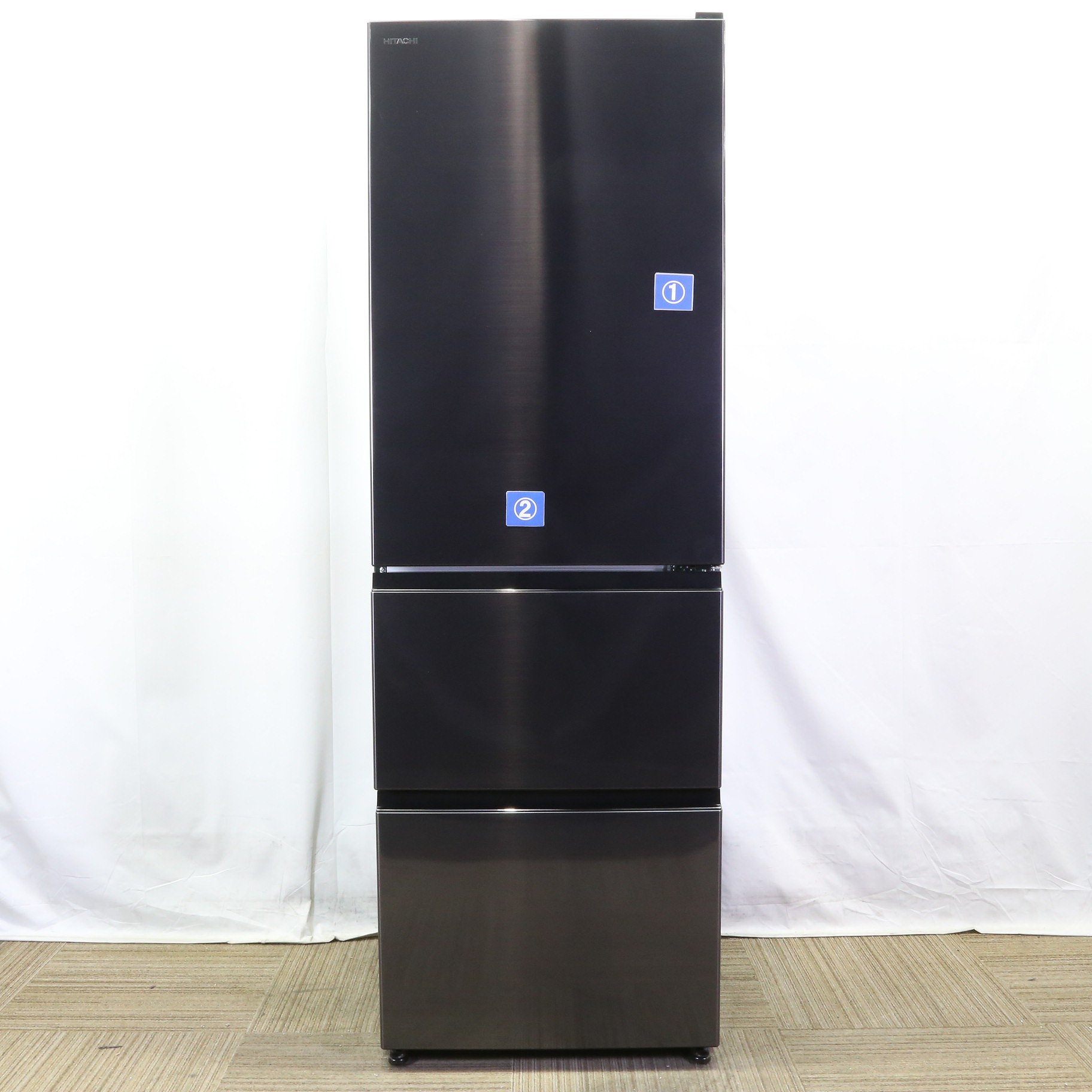 中古】〔展示品〕 冷蔵庫 Vタイプ ブリリアントブラック R-V38SV-K
