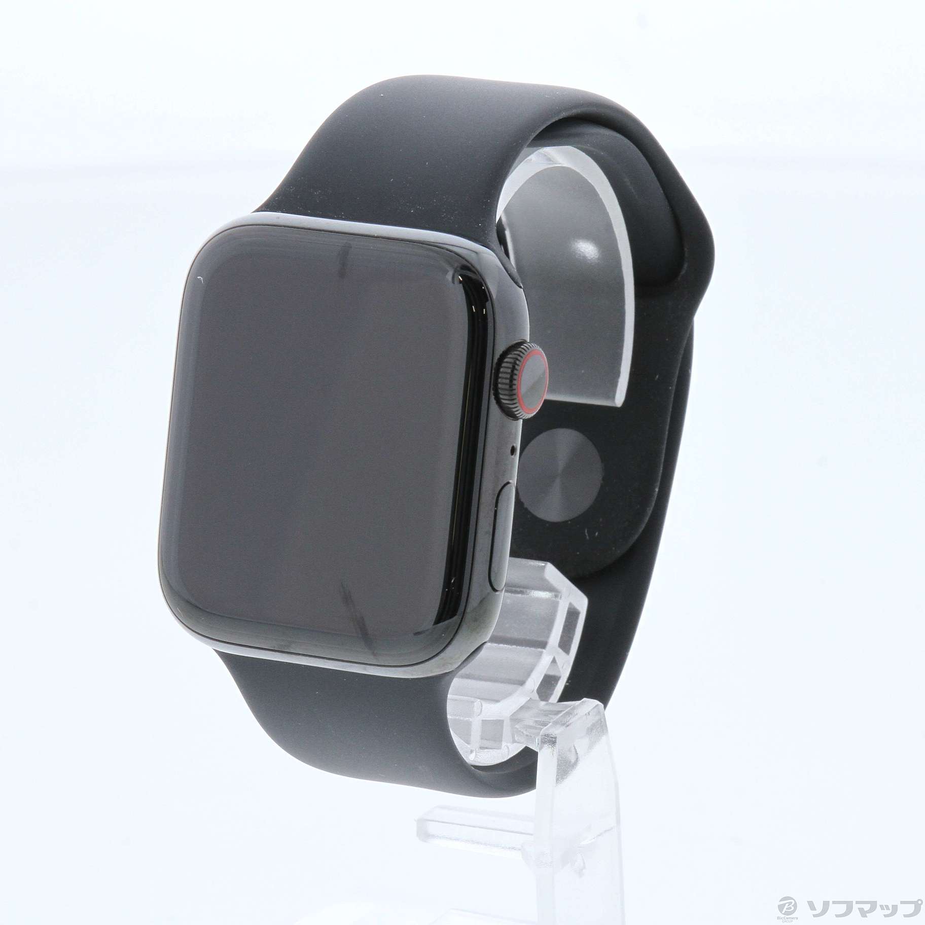 Apple Watch Series 5 GPS + Cellular 44mm スペースブラックステンレススチールケース ブラックスポーツバンド