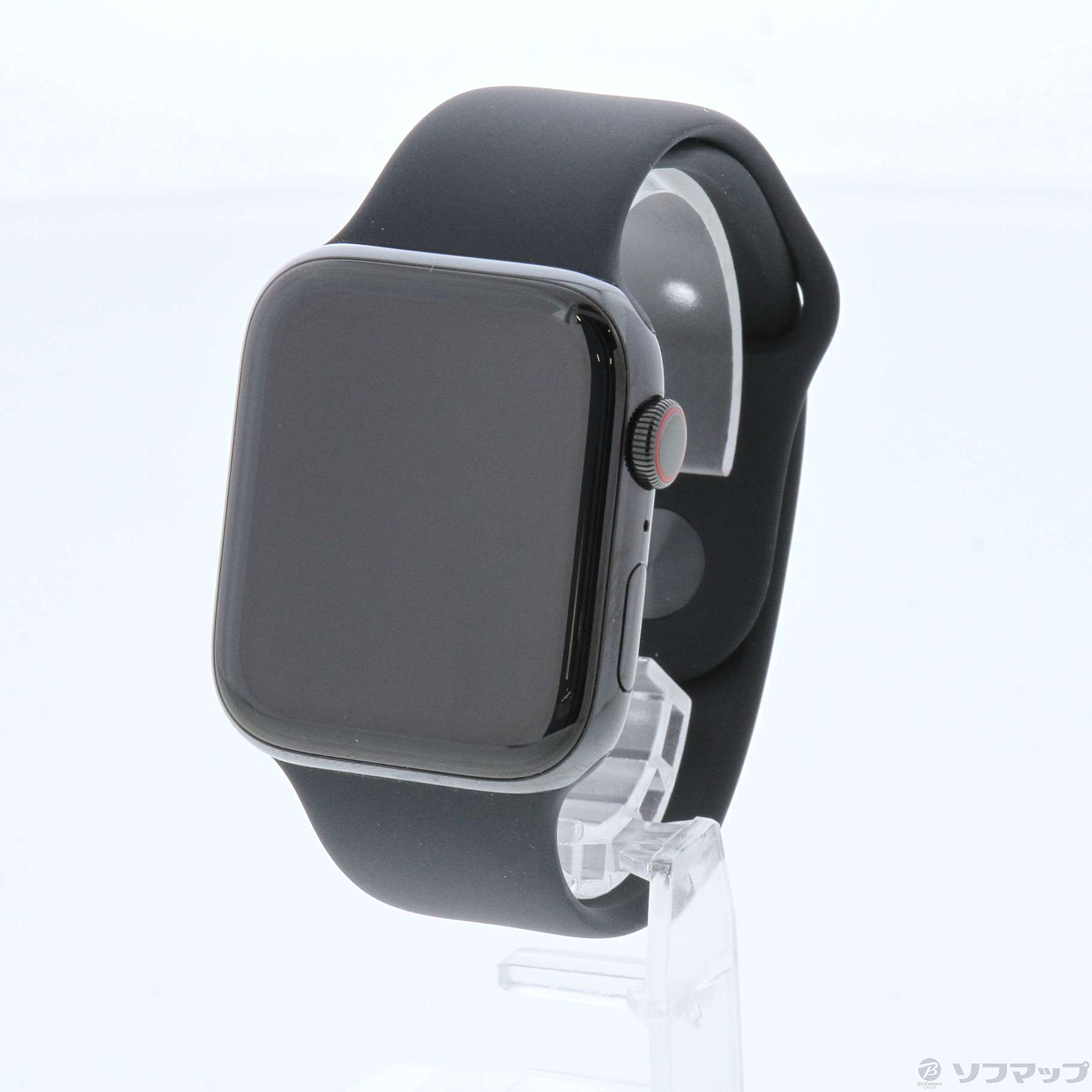 Apple Watch Series 4 GPS + Cellular 44mm スペースブラックステンレススチールケース ブラックスポーツバンド