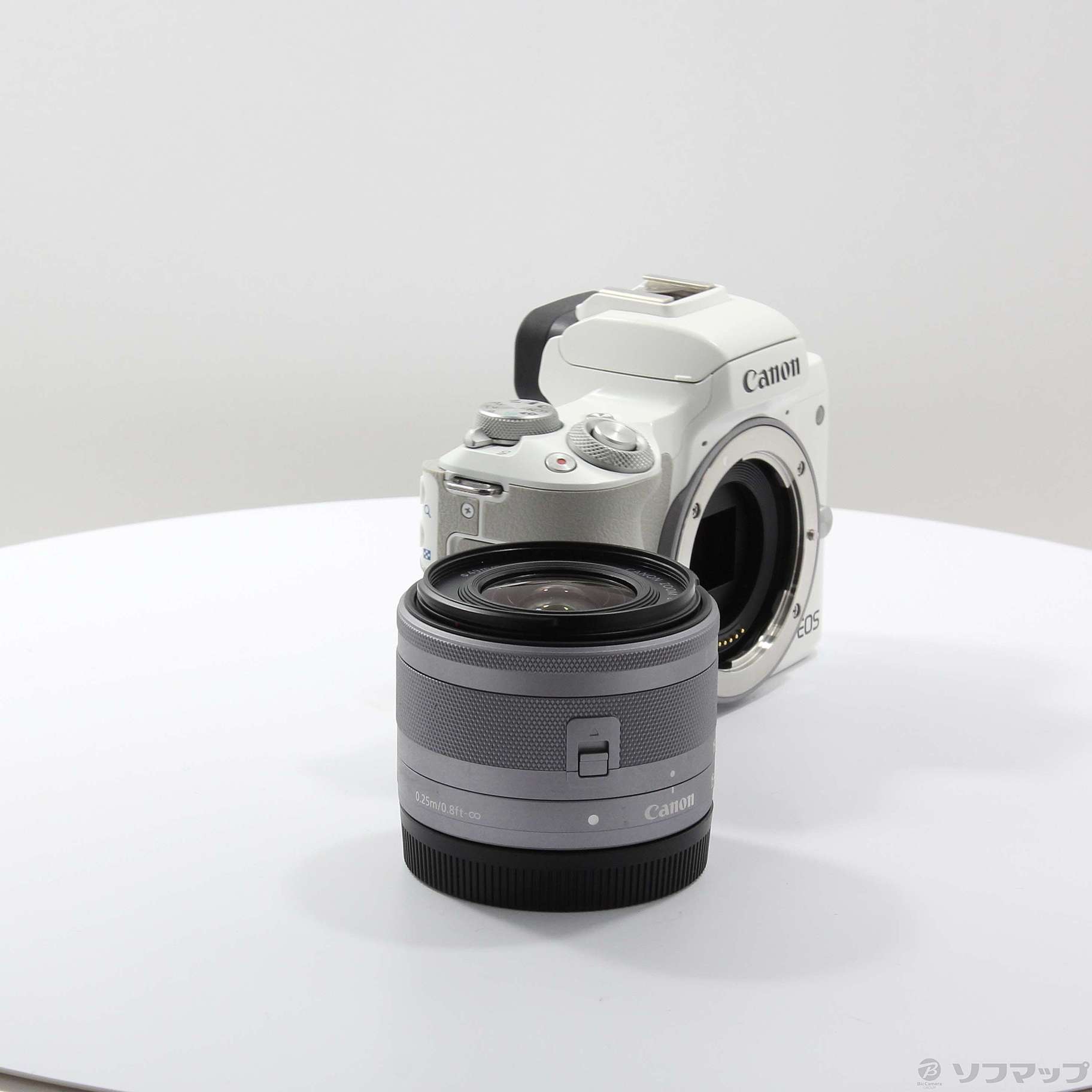 中古】EOS Kiss M2 EF-M15-45 IS STM レンズキット ホワイト 