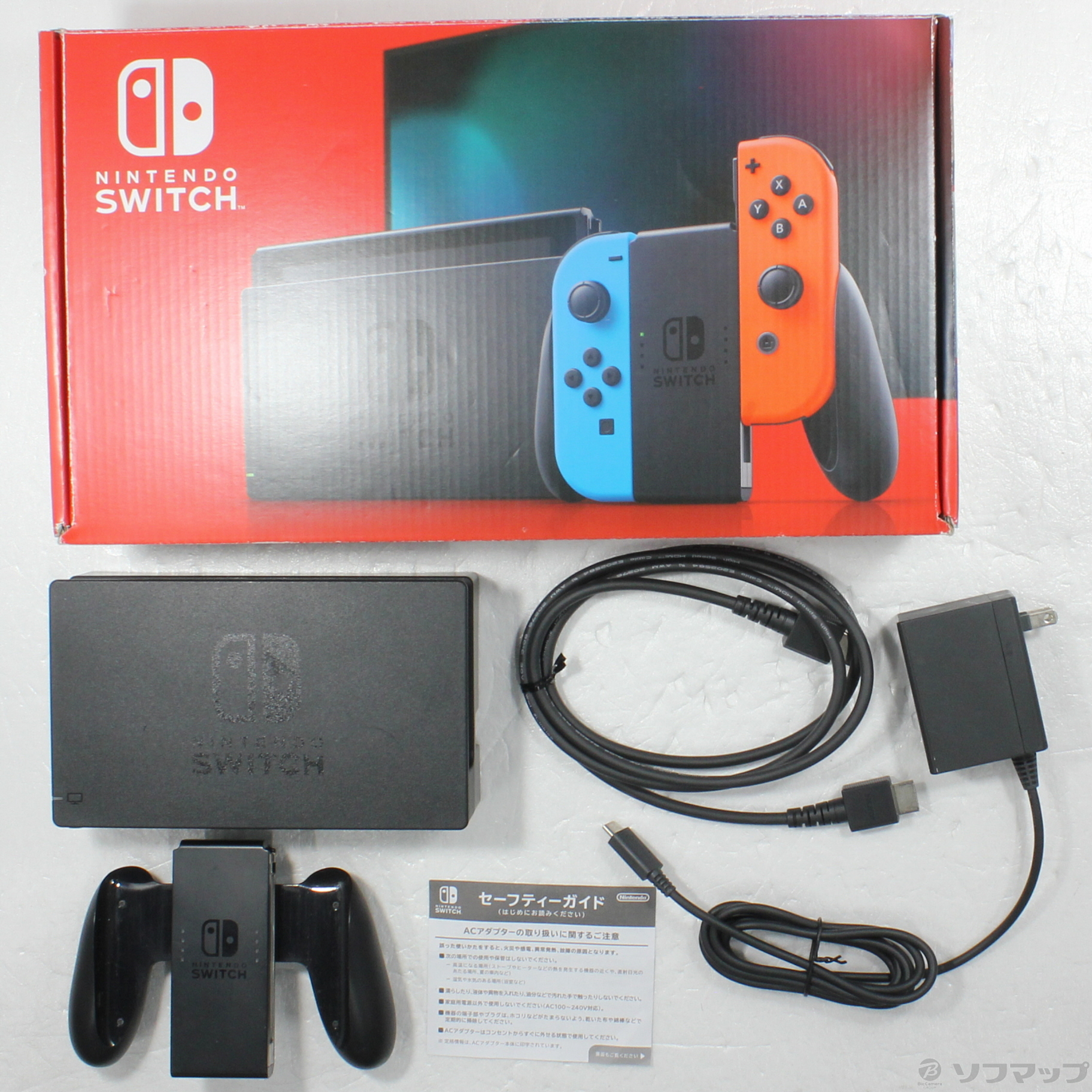 〔中古品〕 Nintendo Switch Joy-Con (L) ネオンブルー／ (R) ネオンレッド (2019年8月モデル)