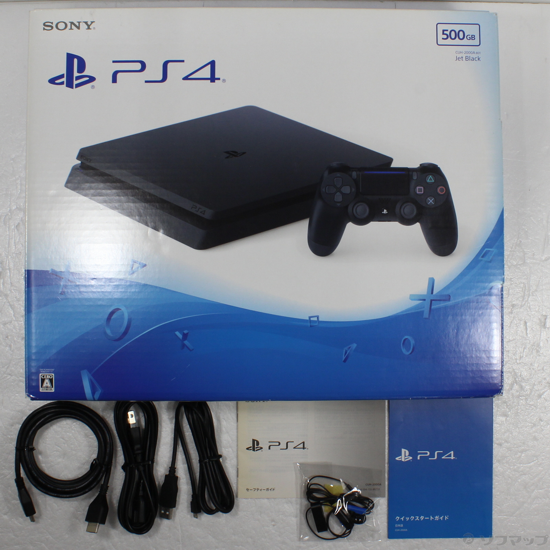 中古品〕 PlayStation 4 ジェットブラック 500GB CUH-2000AB｜の通販は