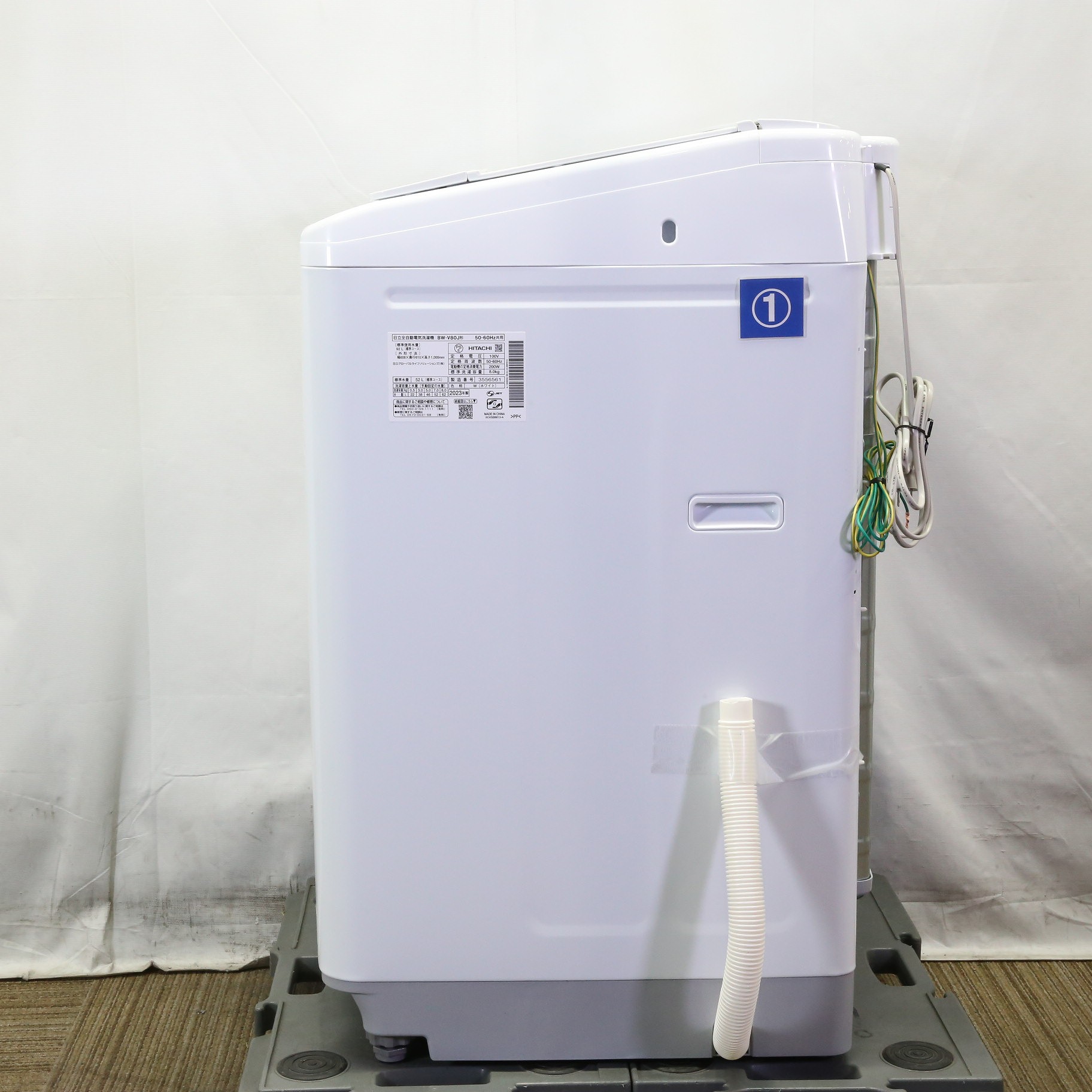 〔中古品〕 インバーター洗濯機８ｋｇ ビートウォッシュ ホワイト BW-V80J-W ［洗濯8.0kg ／簡易乾燥(送風機能) ／上開き］