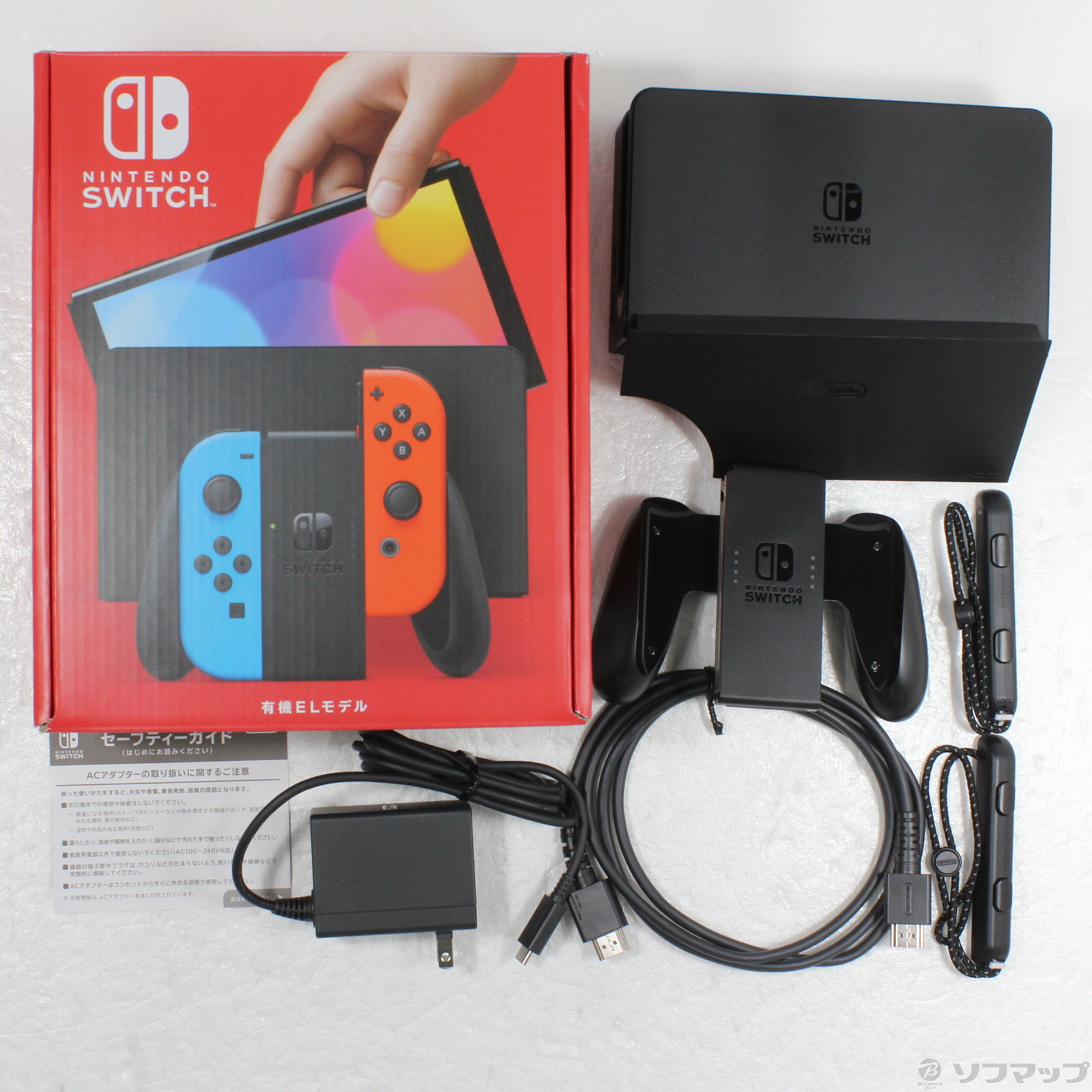 中古】Nintendo Switch 有機ELモデル Joy-Con(L) ネオンブルー／(R