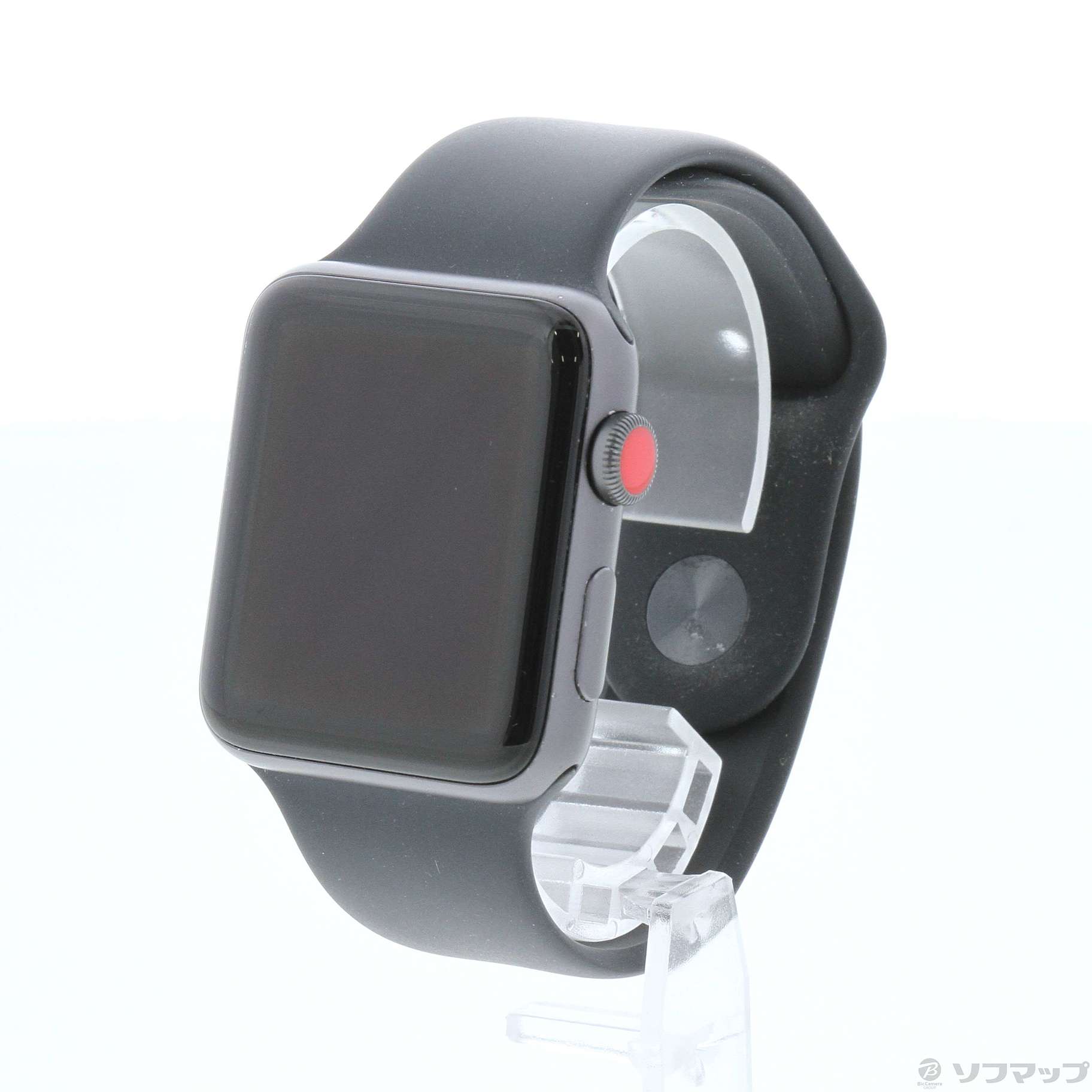 Apple Watch Series 3 GPS + Cellular 42mm スペースグレイアルミニウムケース ブラックスポーツバンド