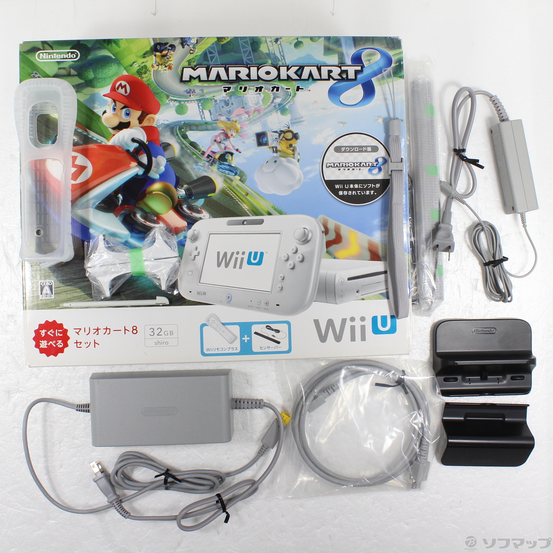 中古品〕 Wii U マリオカート8セットシロ WUP-S-WAGH｜の通販はアキバ 