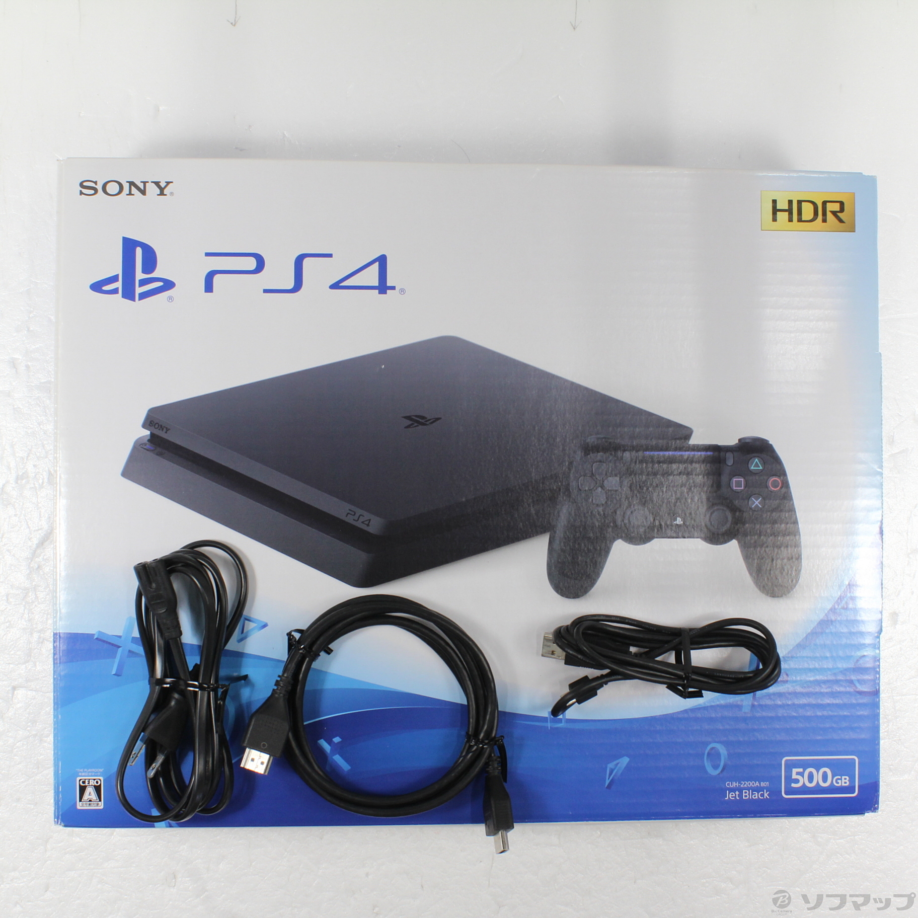 〔中古品〕 PlayStation 4 ジェット・ブラック 500GB CUH-2200AB01