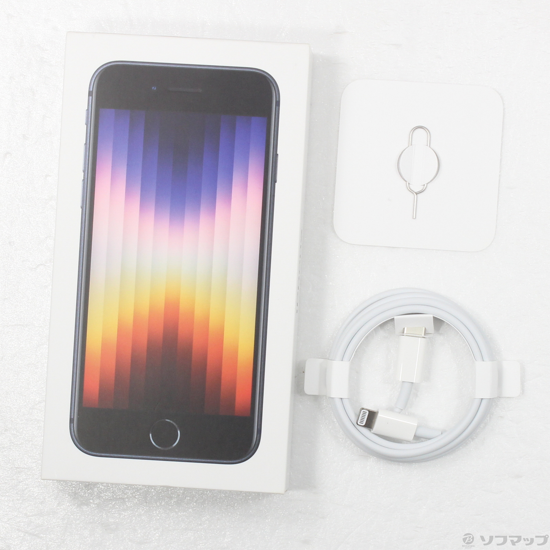 中古】iPhone SE 第3世代 256GB ミッドナイト MMYJ3J／A SIM