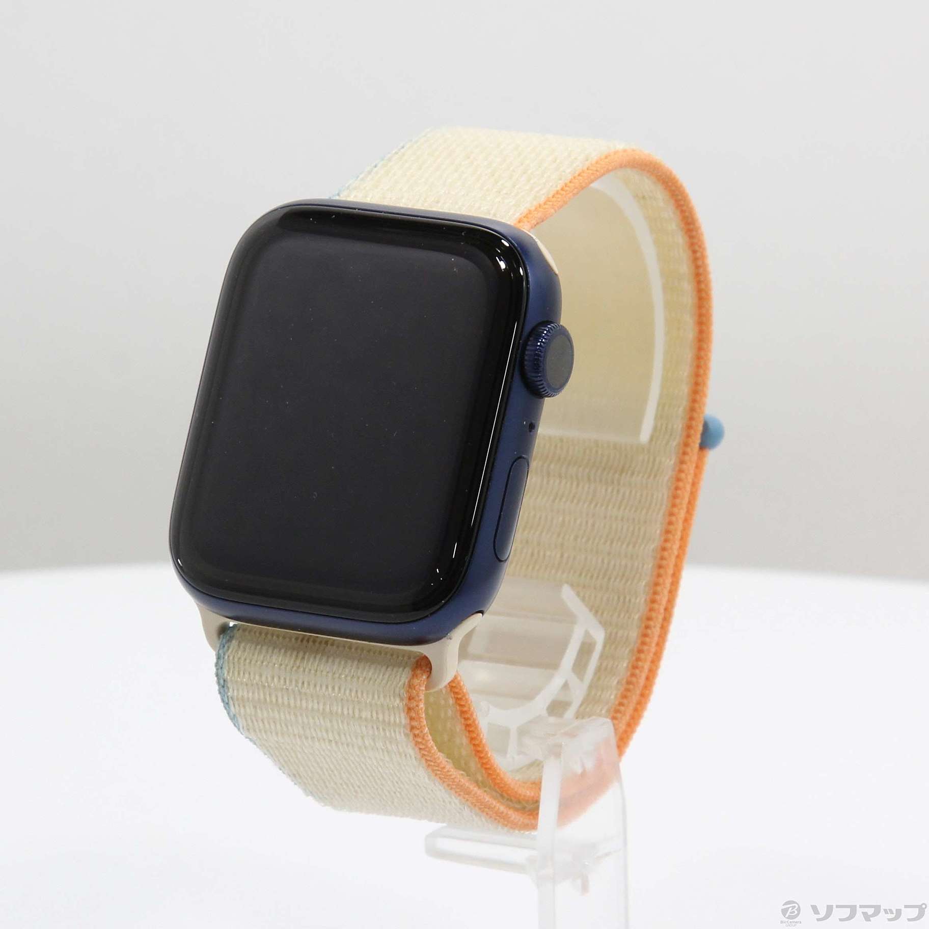 Apple Watch Series 6 GPS 44mm ブルーアルミニウムケース クリームスポーツループ