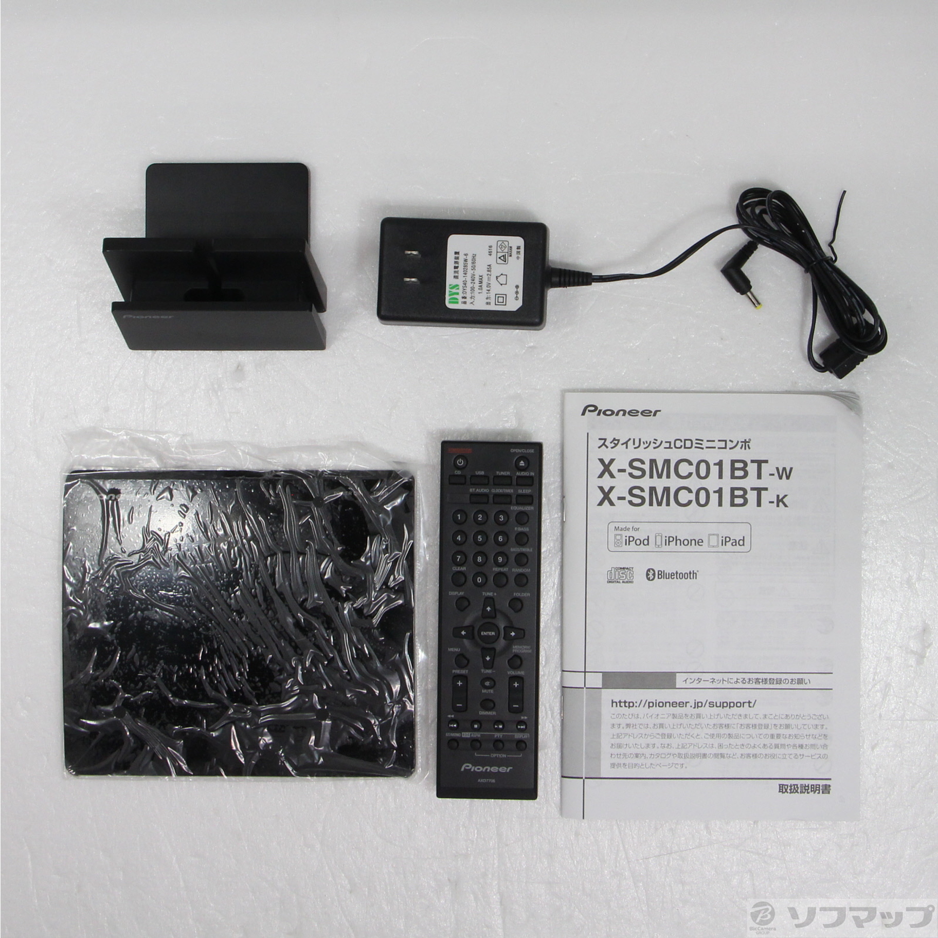 中古】スタイリッシュCDミニコンポ X-SMC01BT-K ブラック