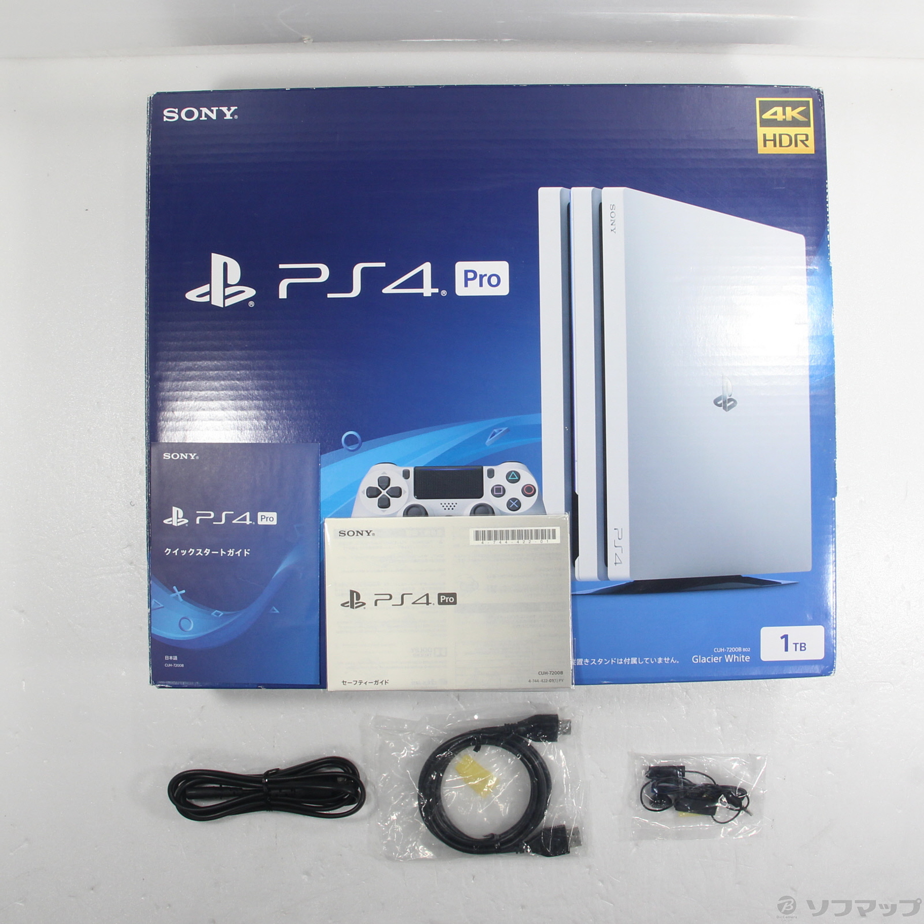 中古品〕 PlayStation 4 Pro グレイシャー・ホワイト 1TB CUH-7200BB02 
