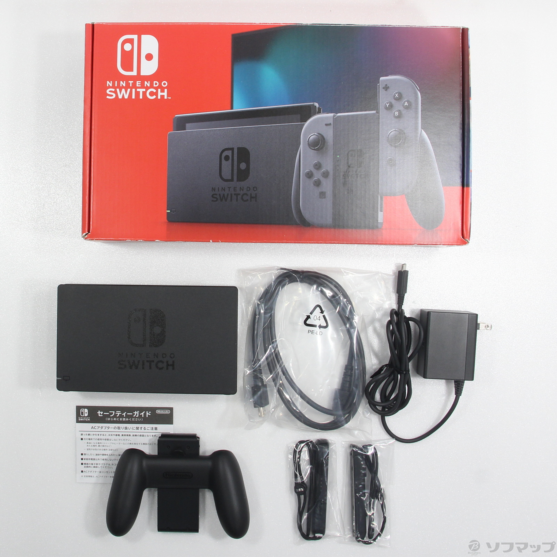 中古品〕 Nintendo Switch Joy-Con (L) ／ (R) グレー (2019年8月 