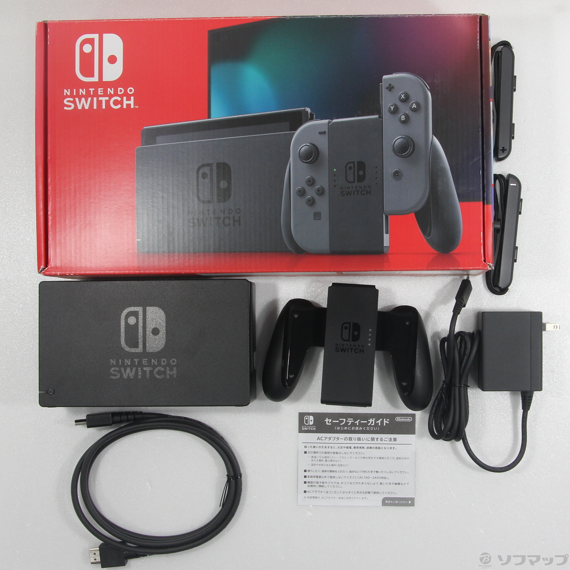 中古品〕 Nintendo Switch Joy-Con (L) ／ (R) グレー (2019年8月 