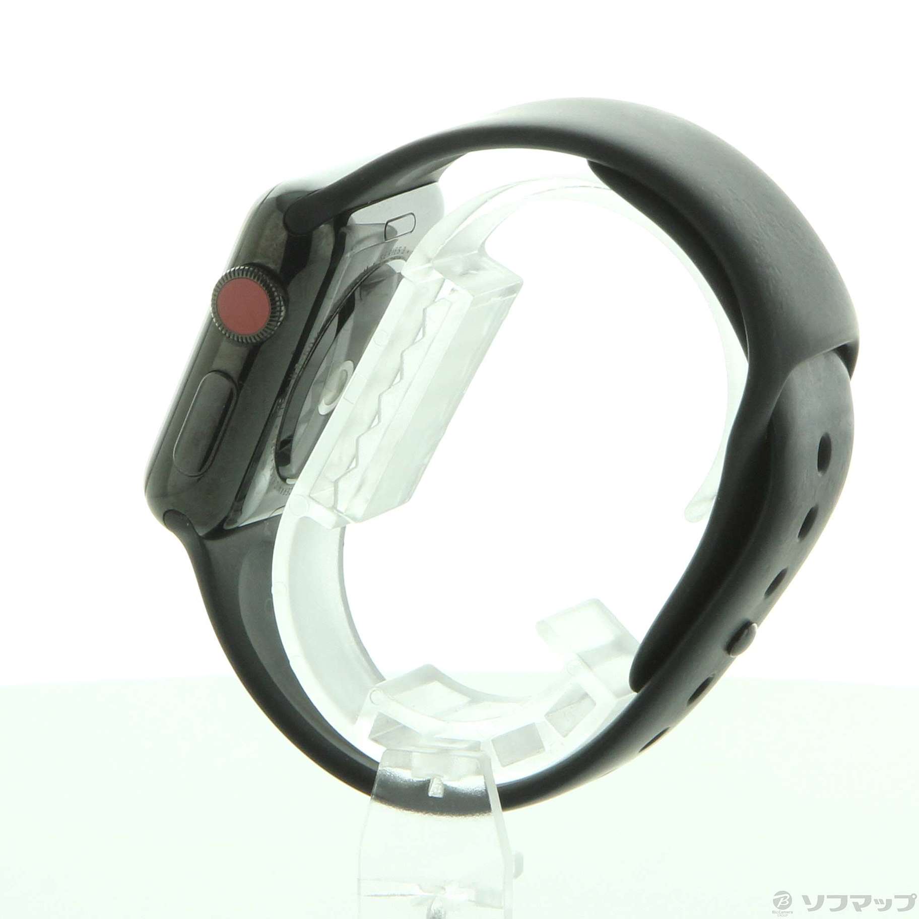 Apple Watch Series 3 GPS + Cellular 38mm スペースブラックステンレススチールケース ブラックスポーツバンド