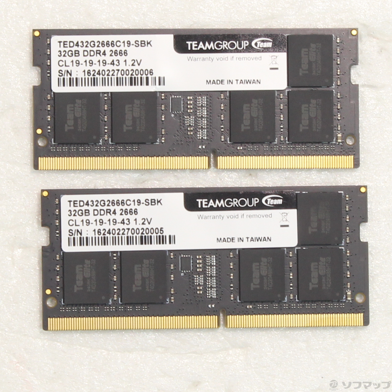 中古】260Pin DDR4-2666 PC4-21300 64GB 32GB×2枚組 [2133055865350
