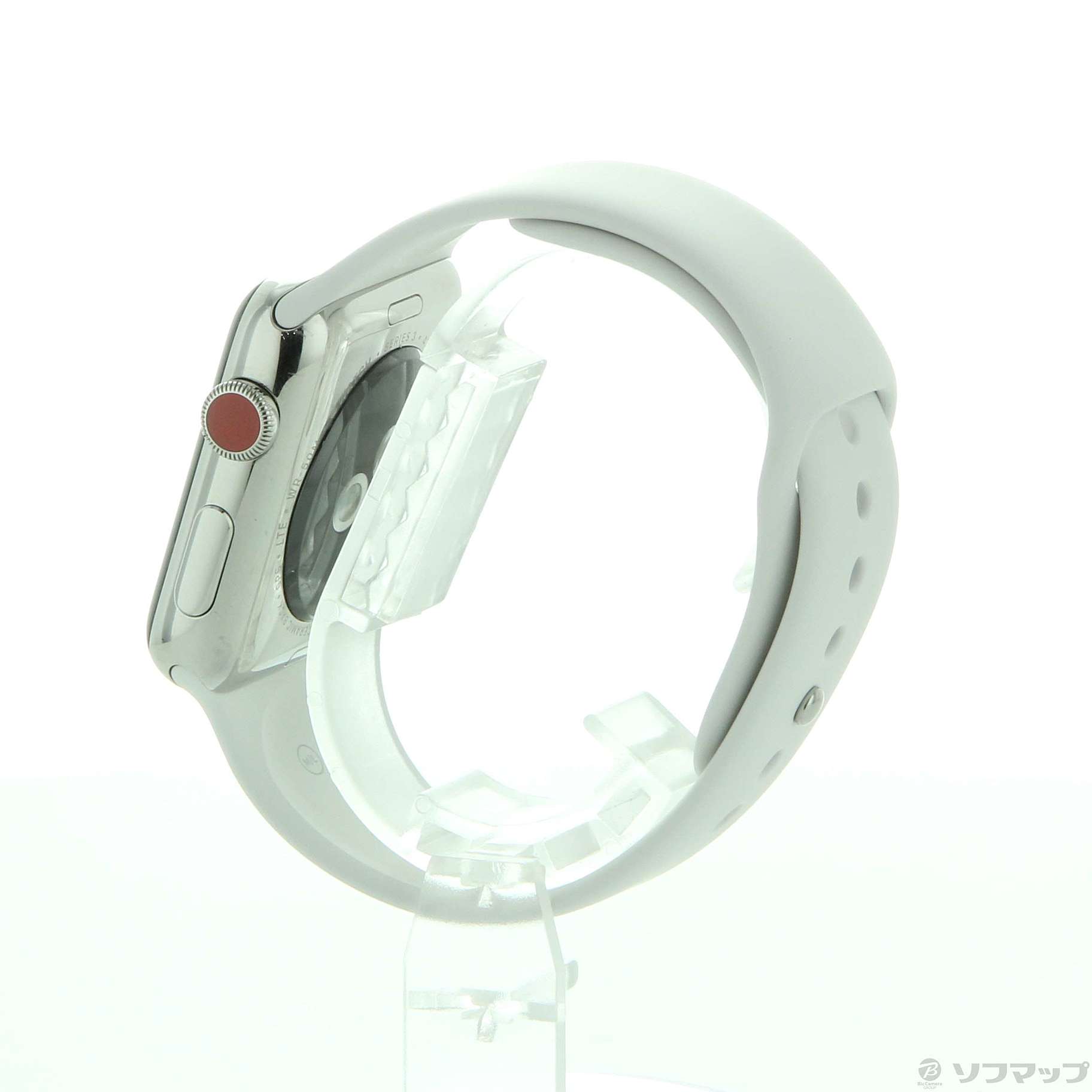 Apple Watch Series 3 GPS + Cellular 42mm ステンレススチールケース ソフトホワイトスポーツバンド