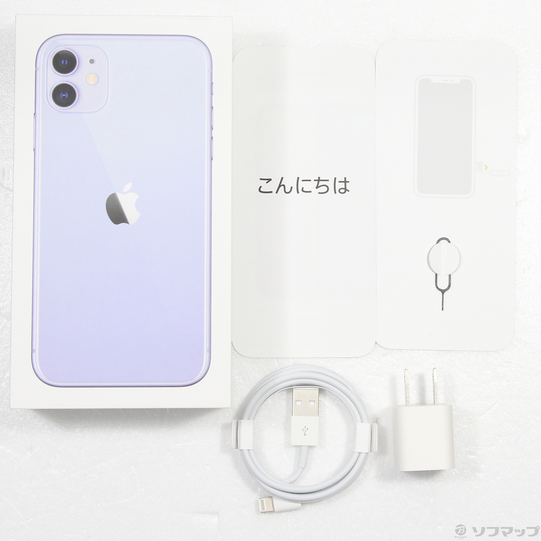 中古】iPhone11 128GB パープル MWM52J／A SIMフリー