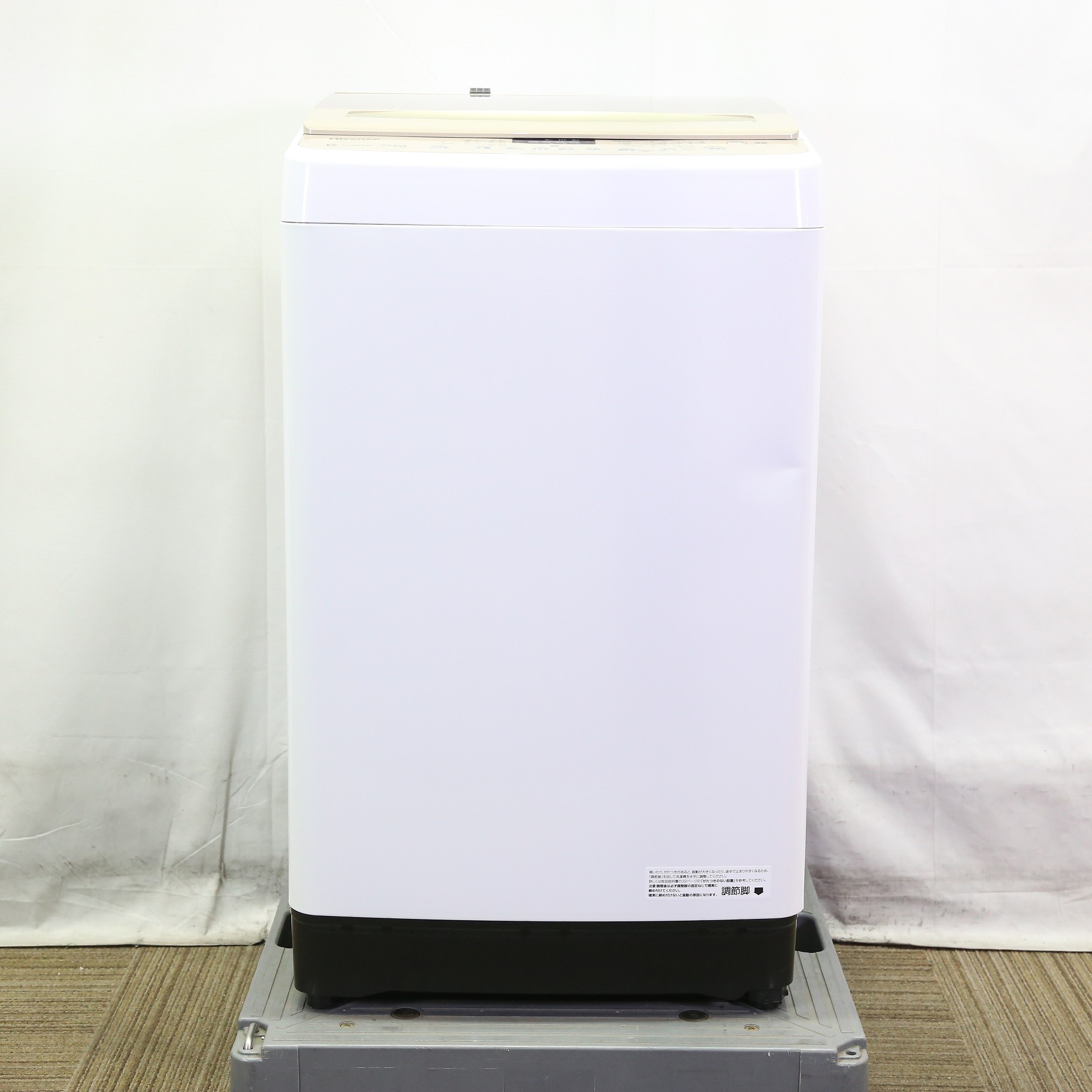 中古】〔中古品〕 全自動洗濯機 本体ホワイト 上部シャンパンゴールド 