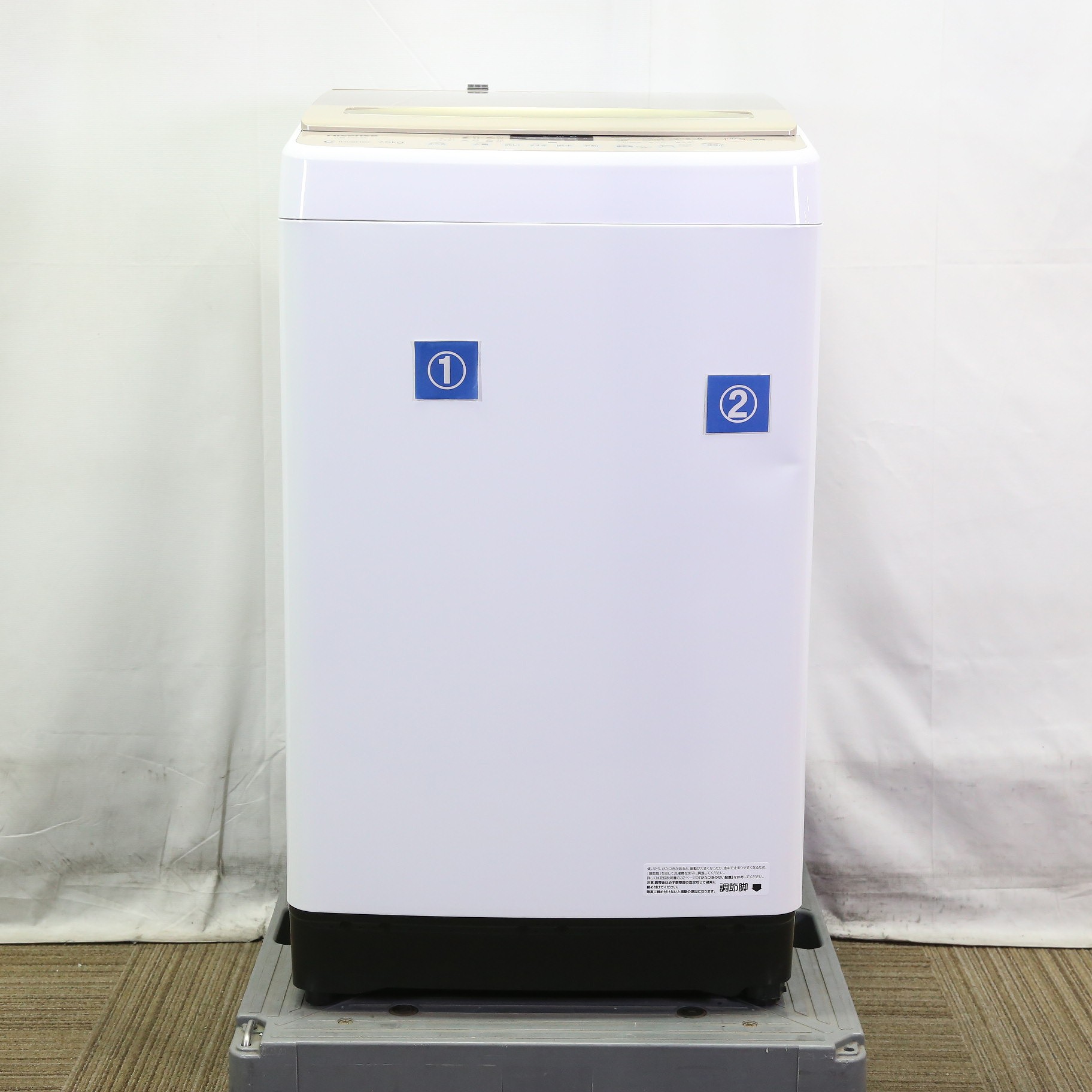 中古】〔中古品〕 全自動洗濯機 本体ホワイト 上部シャンパンゴールド 