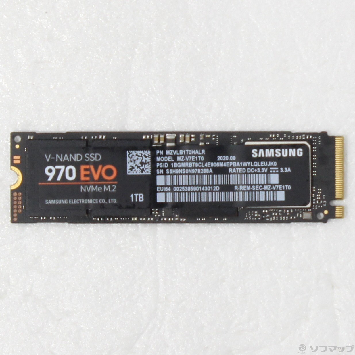 中古】NVMe SSD 970 EVO M.2 1TB ヒートシンク付／MZV7E1T0BHS