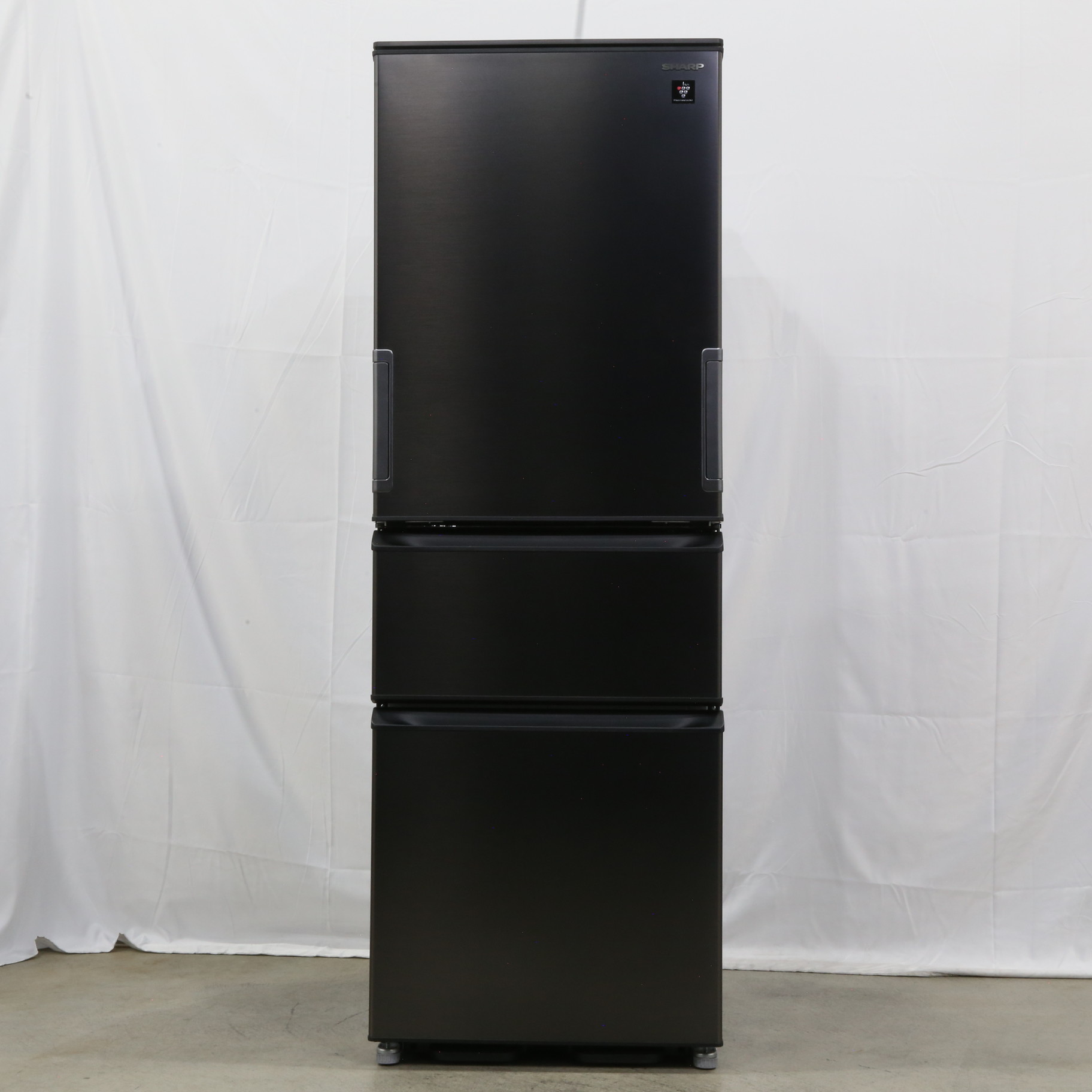 【中古】SHARP SJ-PW37K-H　グレー【2024年6月購入】 両開き冷蔵庫 ダークアッシュグレー SJ-PW37K-H [幅60cm /374L /3ドア