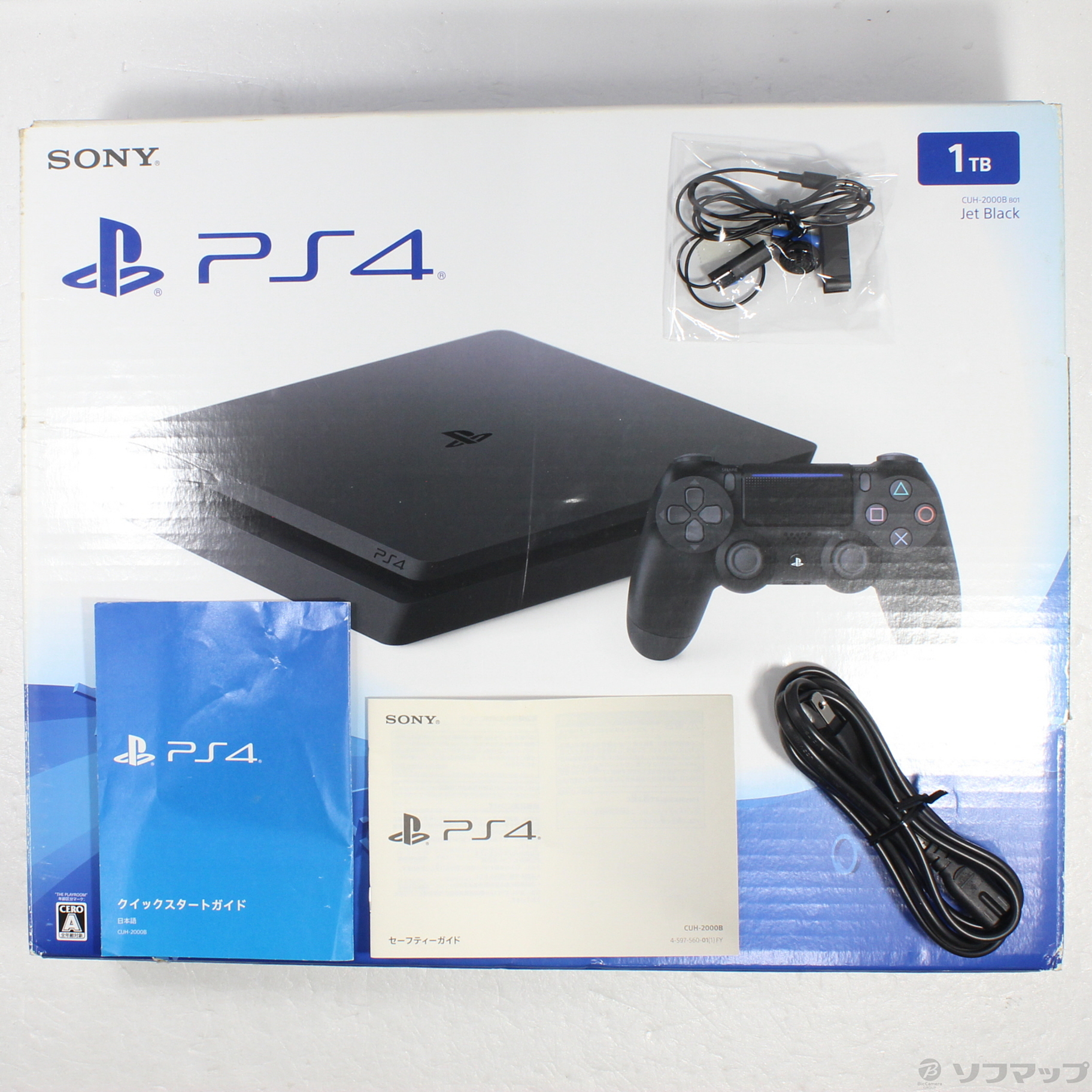 PlayStation4 本体 1TB 動作品 見やす 箱 コントローラー付き PS4 CUH-2000BB01 ジェットブラック