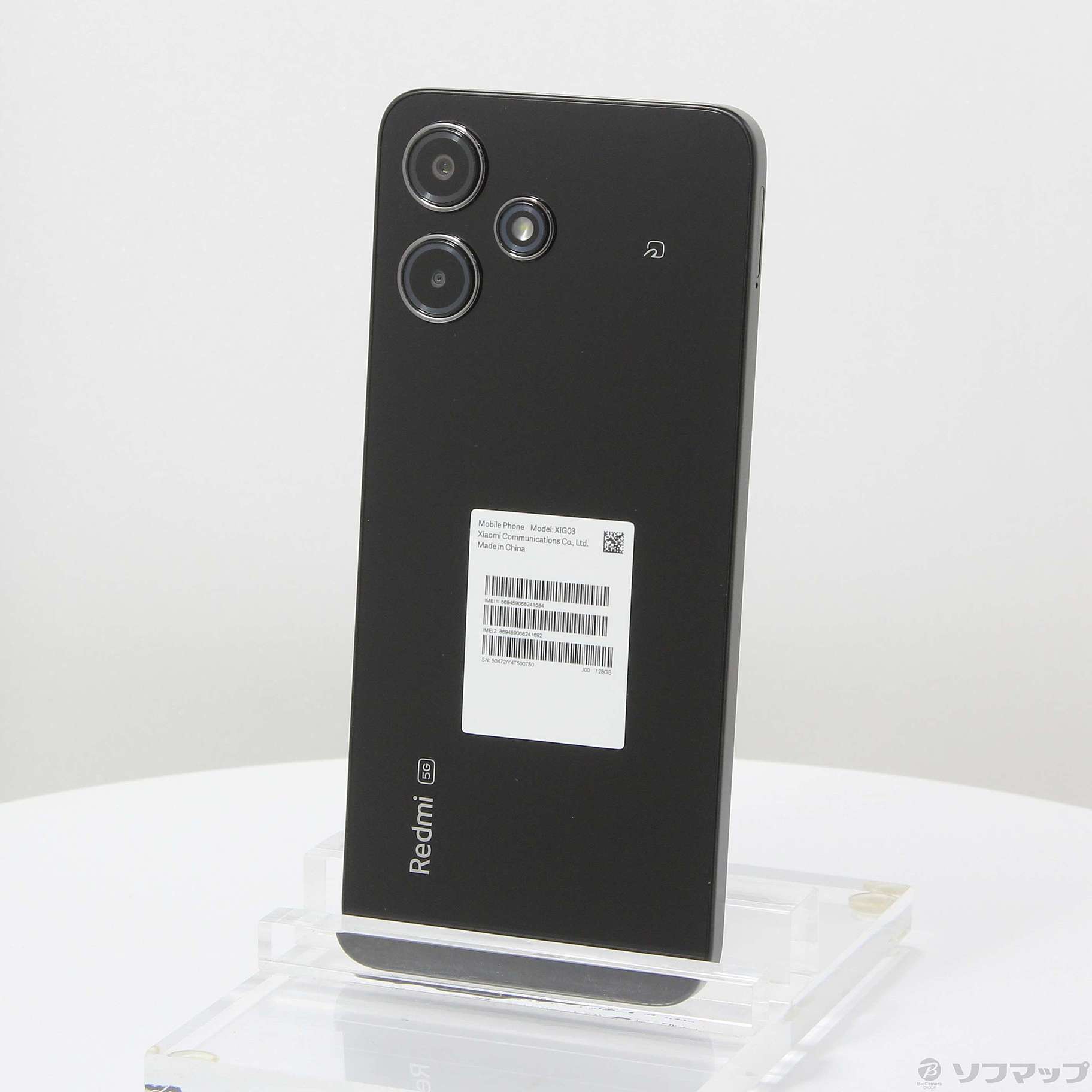 中古】Redmi 12 5G 128GB ミッドナイトブラック XIG03 au SIMフリー 