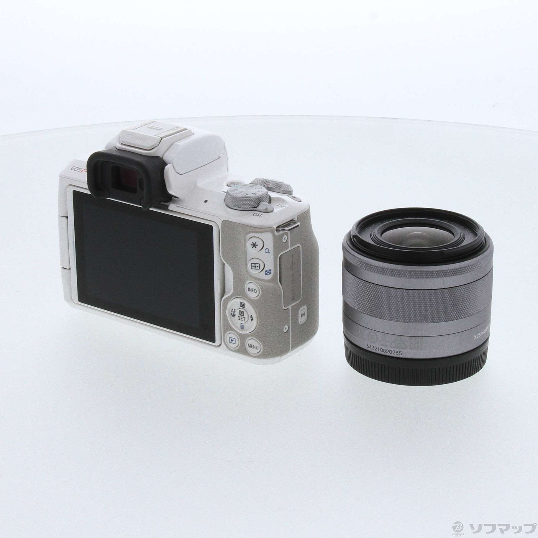 キャノン Canon EOS Kiss M ホワイト レンズキット 極美品 家電 