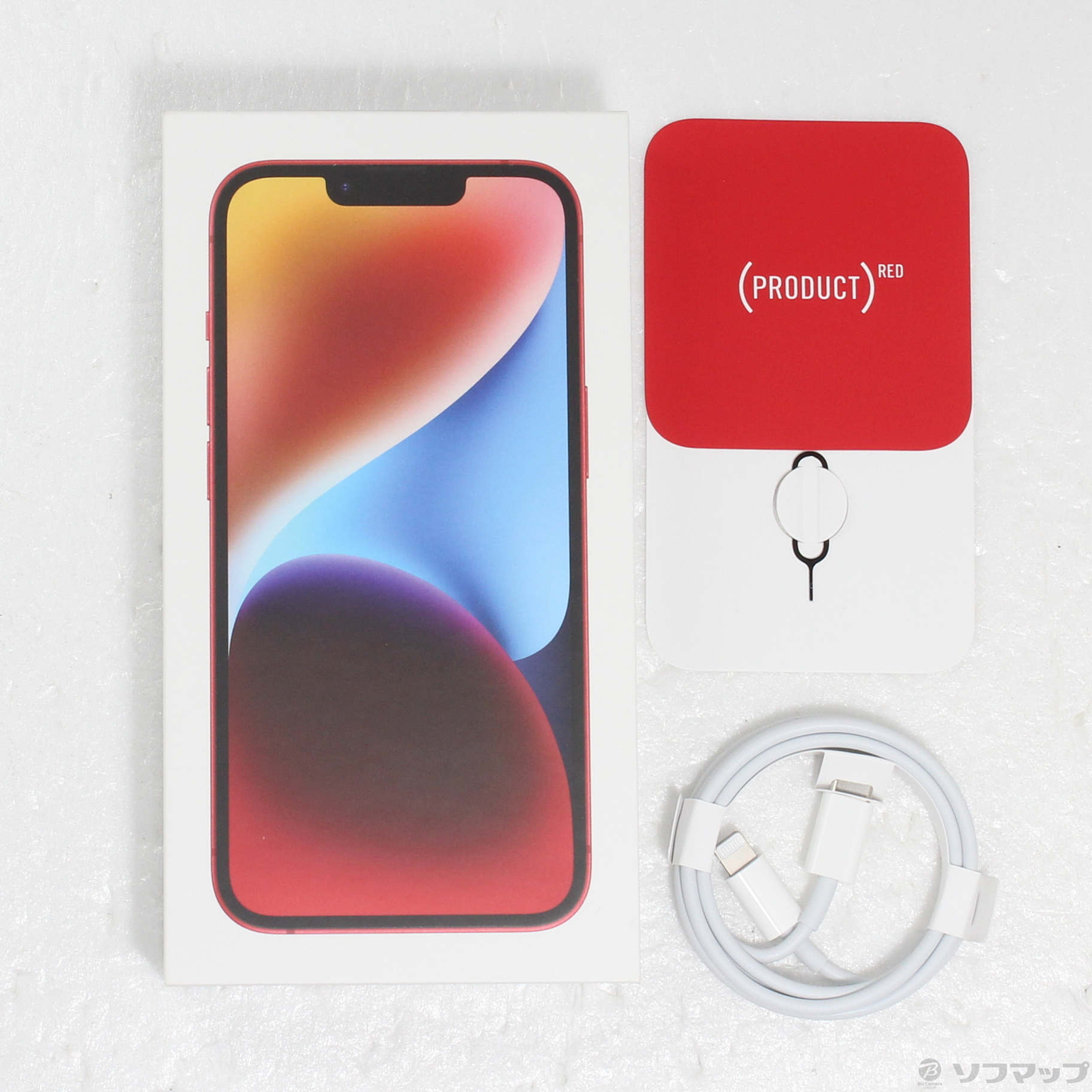 中古】iPhone14 128GB プロダクトレッド MPV93J／A SIMフリー  